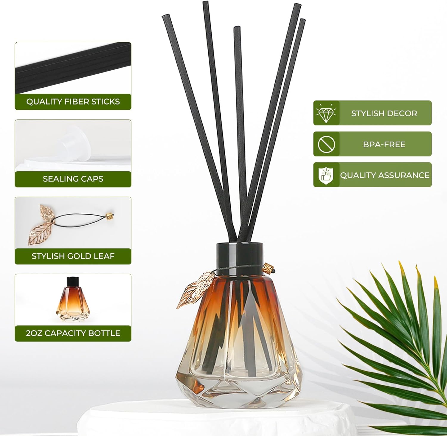TRIFOLIC Reed Diffuser Set 4 Bottles 20 Sticks