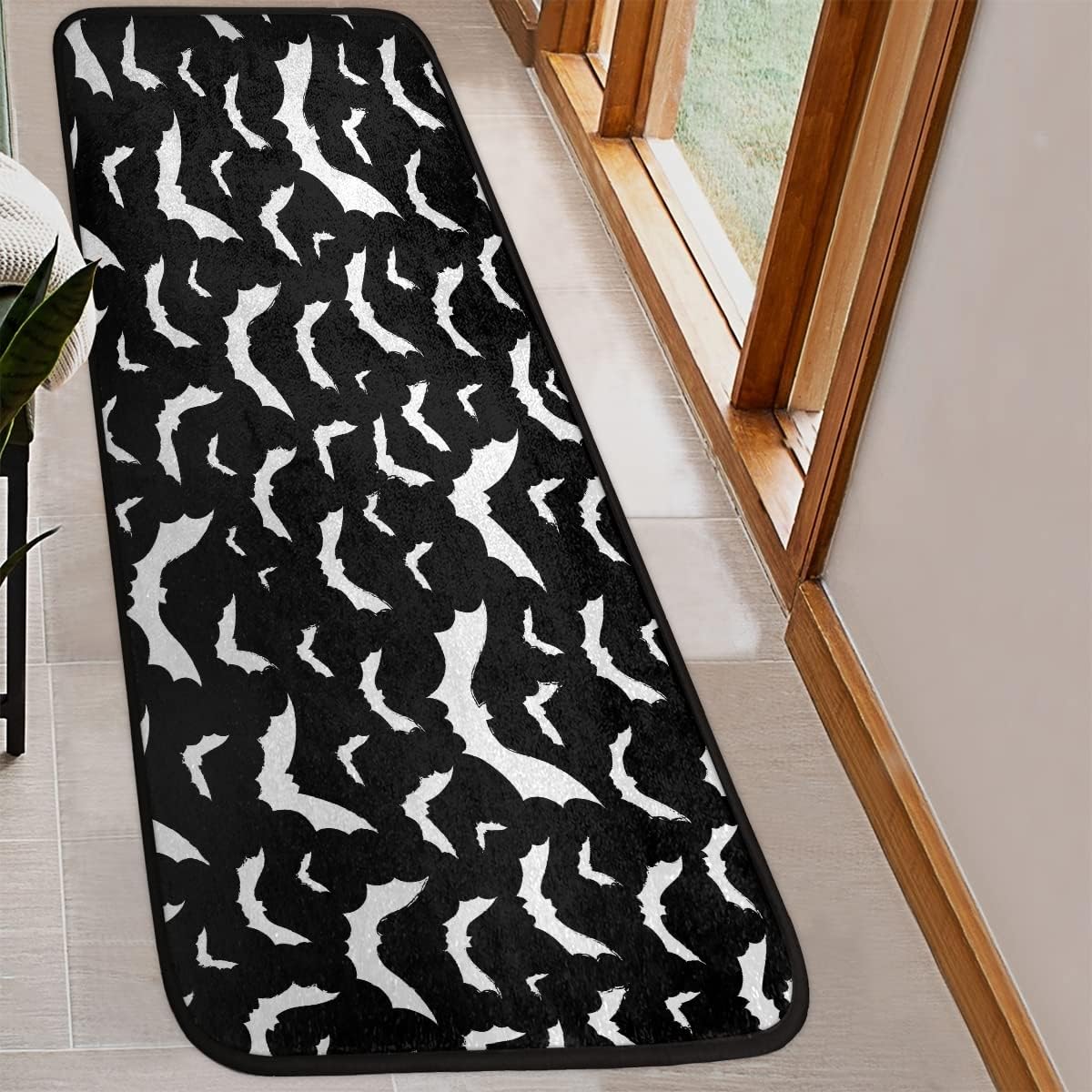 Halloween Bat Runner Rug 2x6 ft Non Slip
