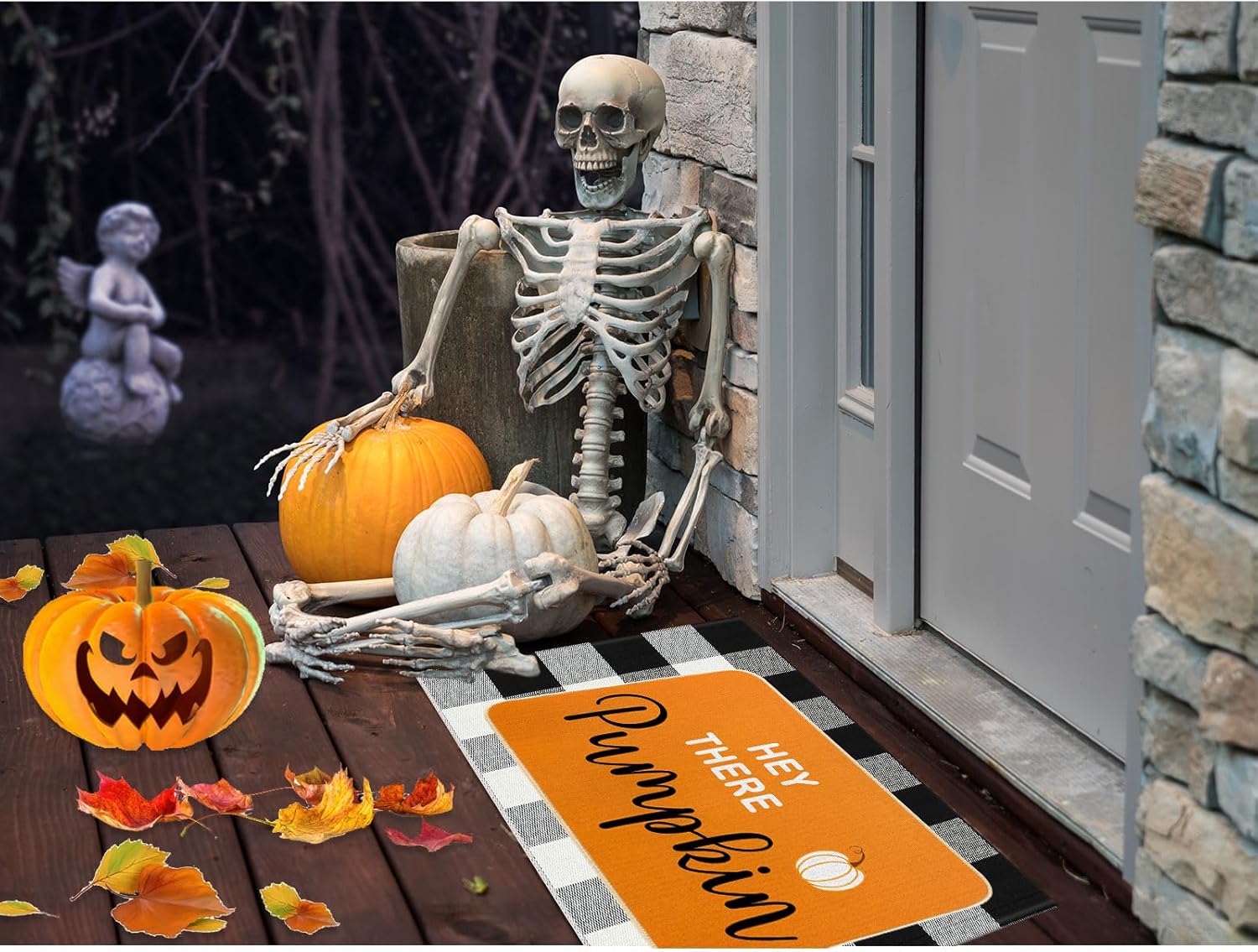 Hey There Pumpkin Door Mat 2 Pcs Fall Welcome Mat