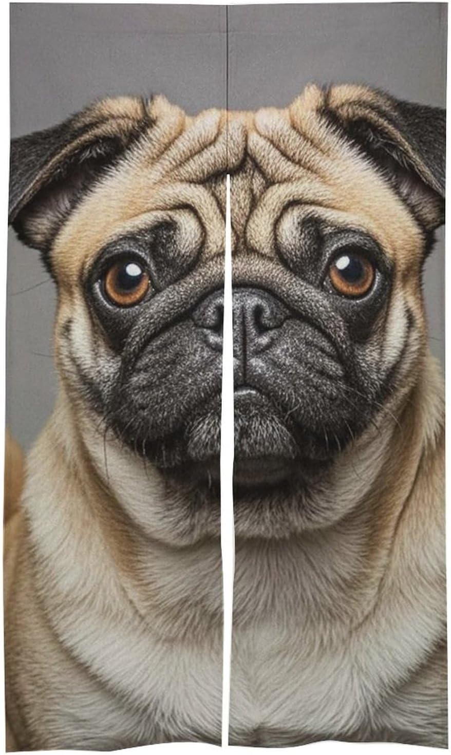 Animal Pug Door Curtain Panel 17x57 Inch Split Door Divider