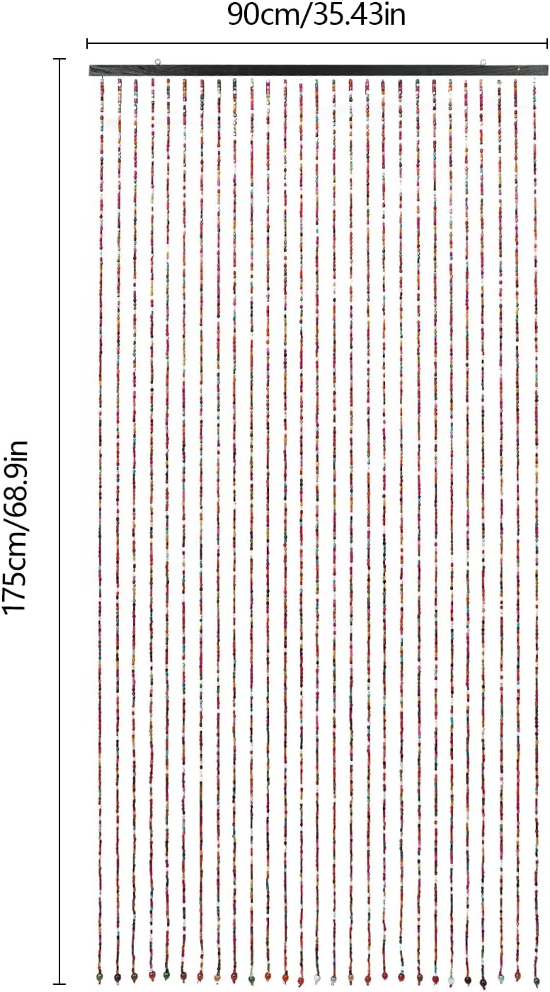 Eapmic Wood Bamboo Beaded Curtain Panels