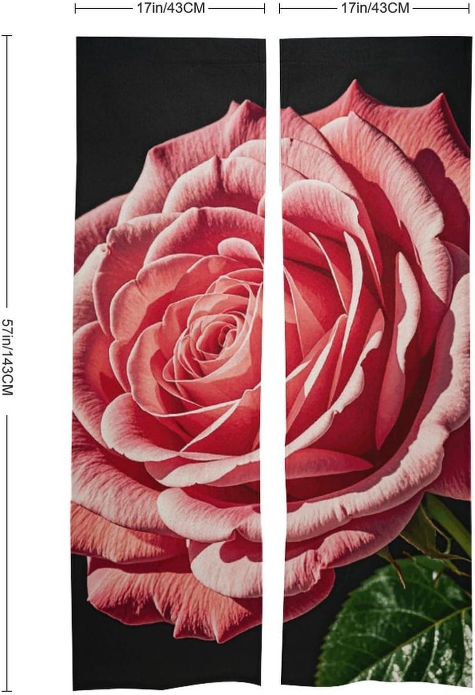 Rose Flower Door Cover Curtain 57x17 Inches