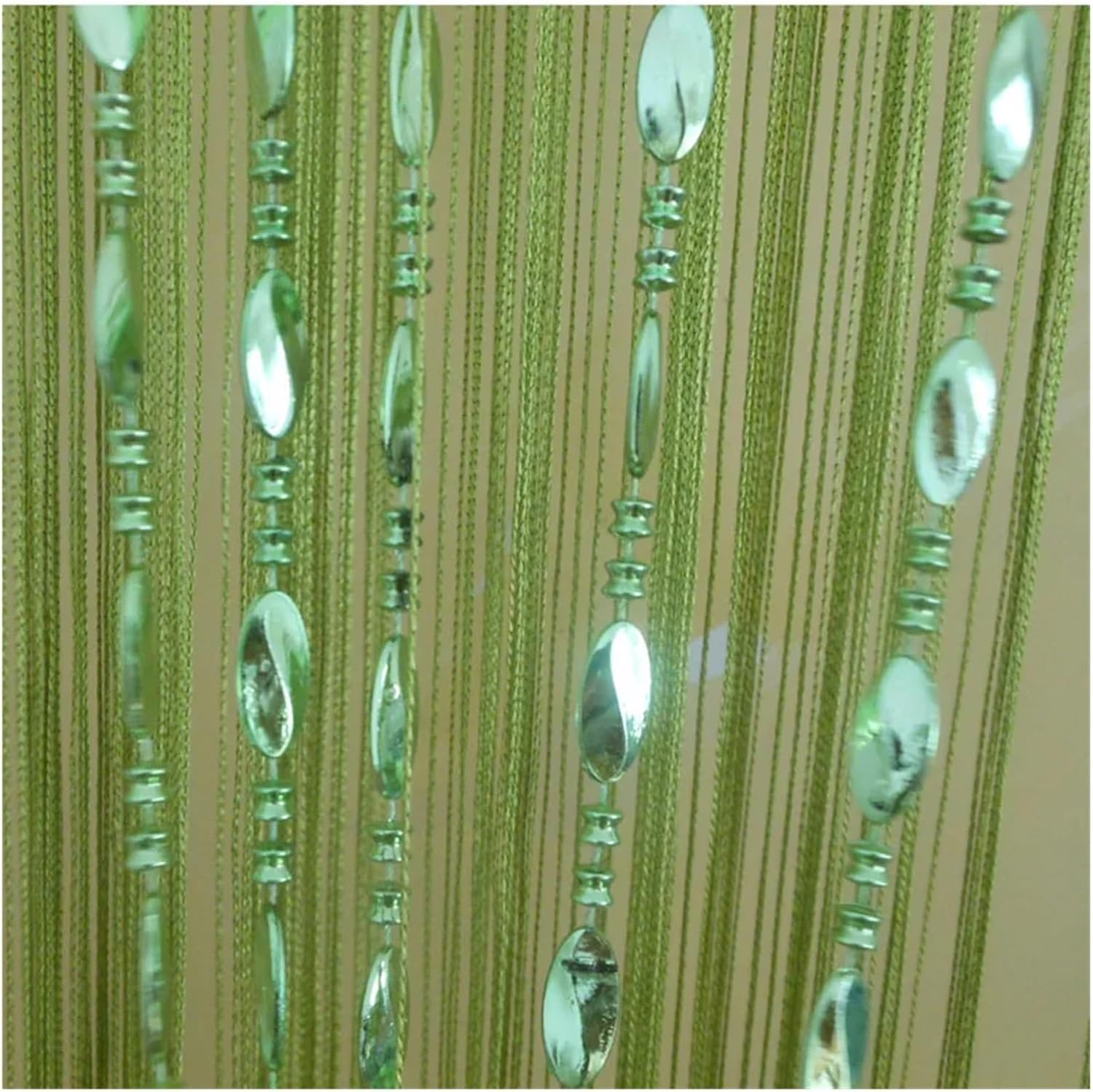 String Bright Button Beaded Door Curtain Panel