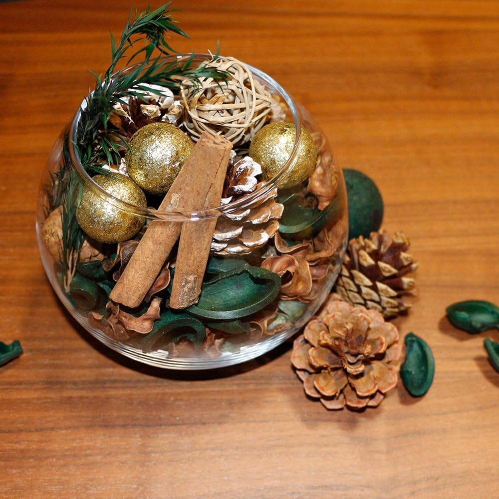 Qingbei Rina Christmas Potpourri Bags - 20 oz Pine Scented Dried Flowers with Cinnamon