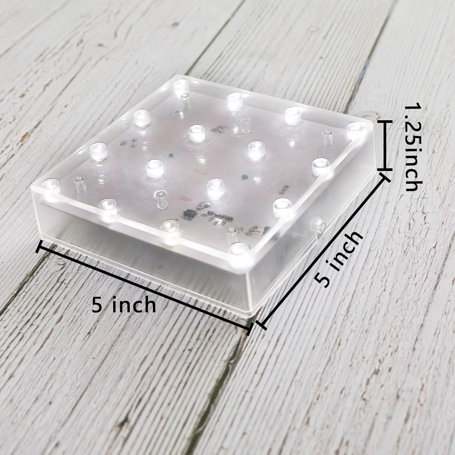 LARDUX 4-Pack Square LED Light Bases with Remote