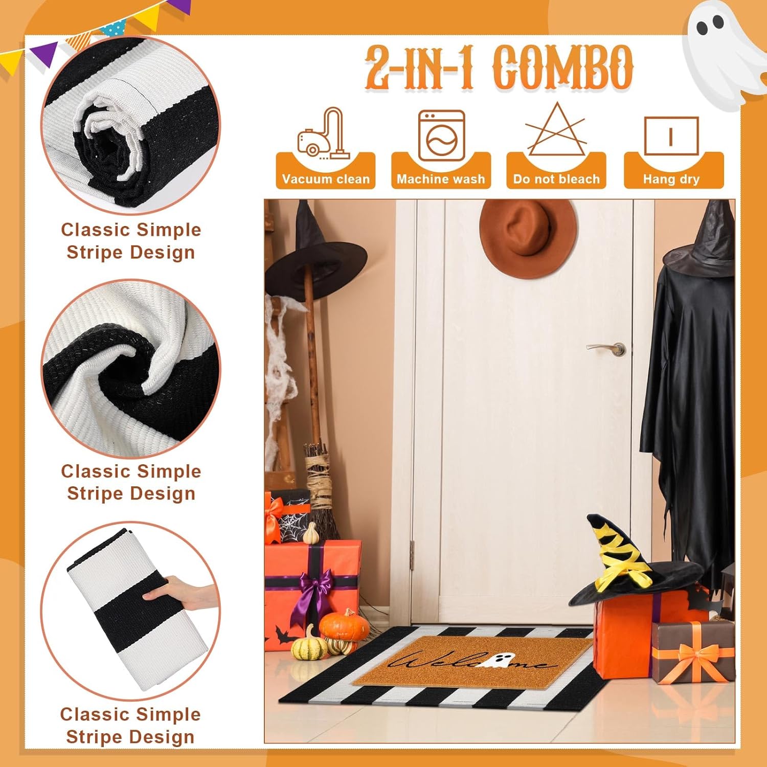 Maasechs Halloween Door Mat Set 2 Pcs