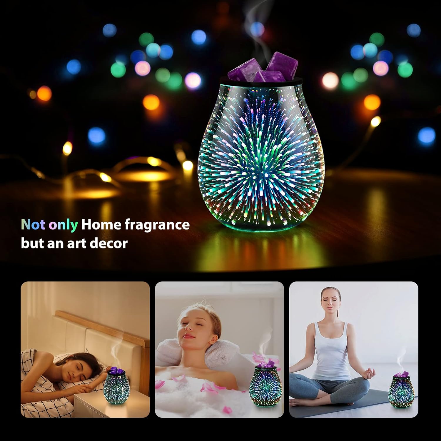 3D Glass Electric Wax Melter with LED Light and Reusable Tray