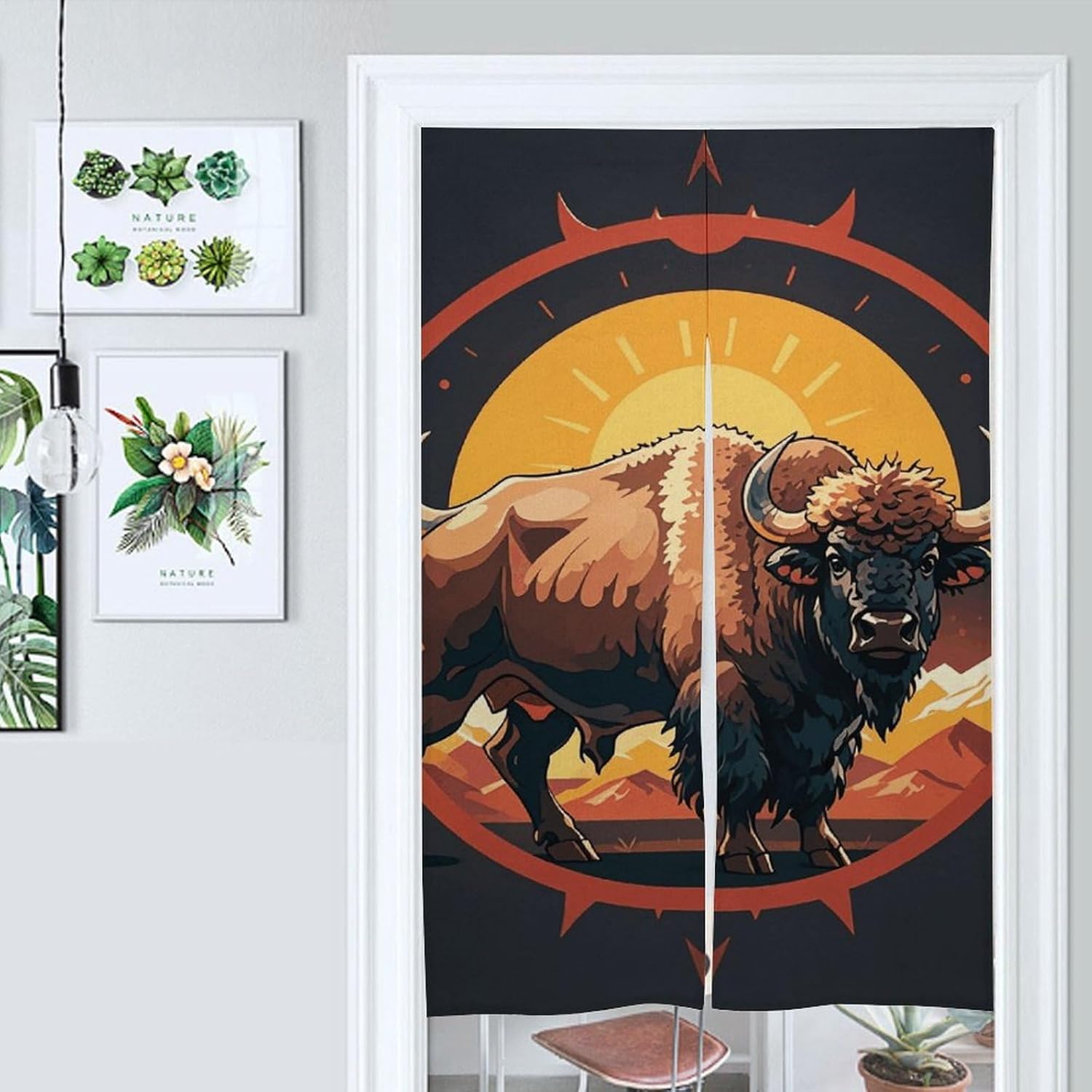 Wild American Bison Door Cover Curtain 57x17 Inches