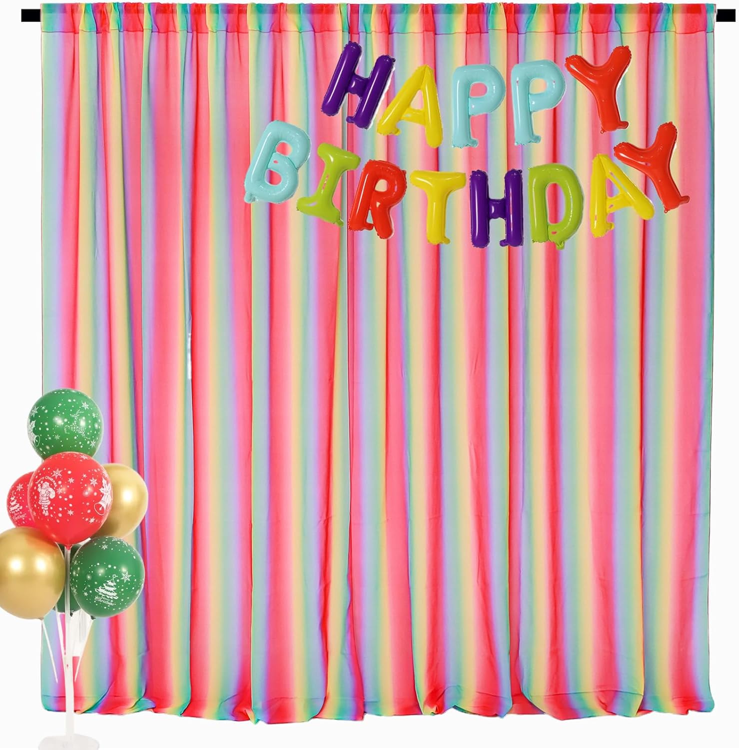 Duoobao Rainbow Sheer Chiffon Curtains - 10x10ft 2 Panels