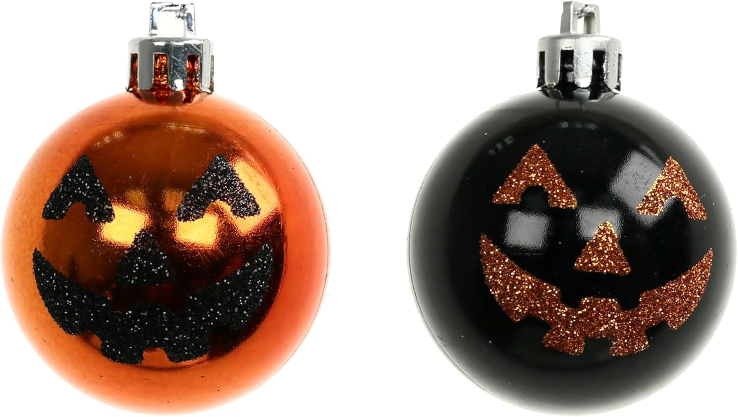 Ashland 225 Inch Black Orange Pumpkin Face Plastic Ball Ornaments 5ct