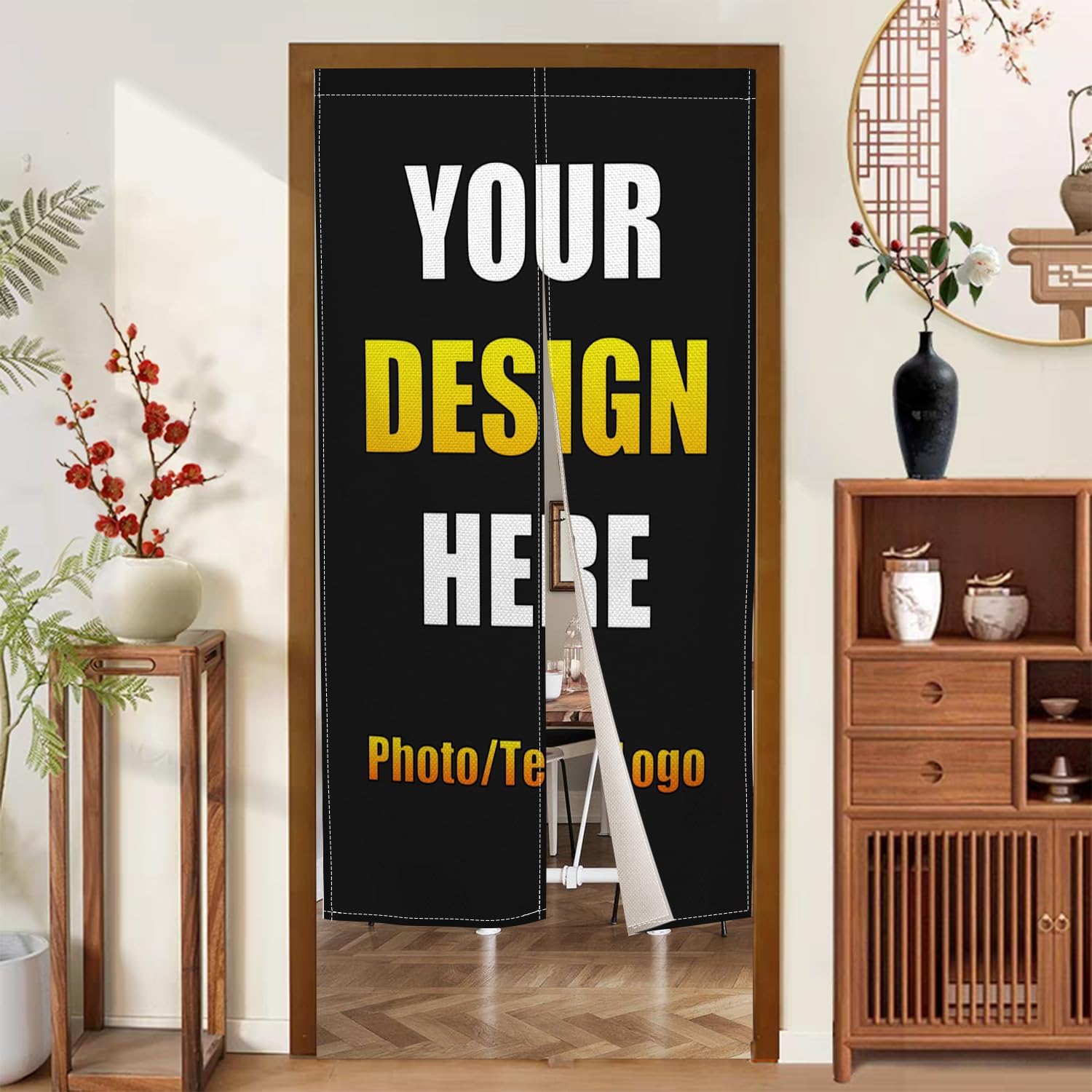 Leowefowa Custom Noren Curtain with Photo Print