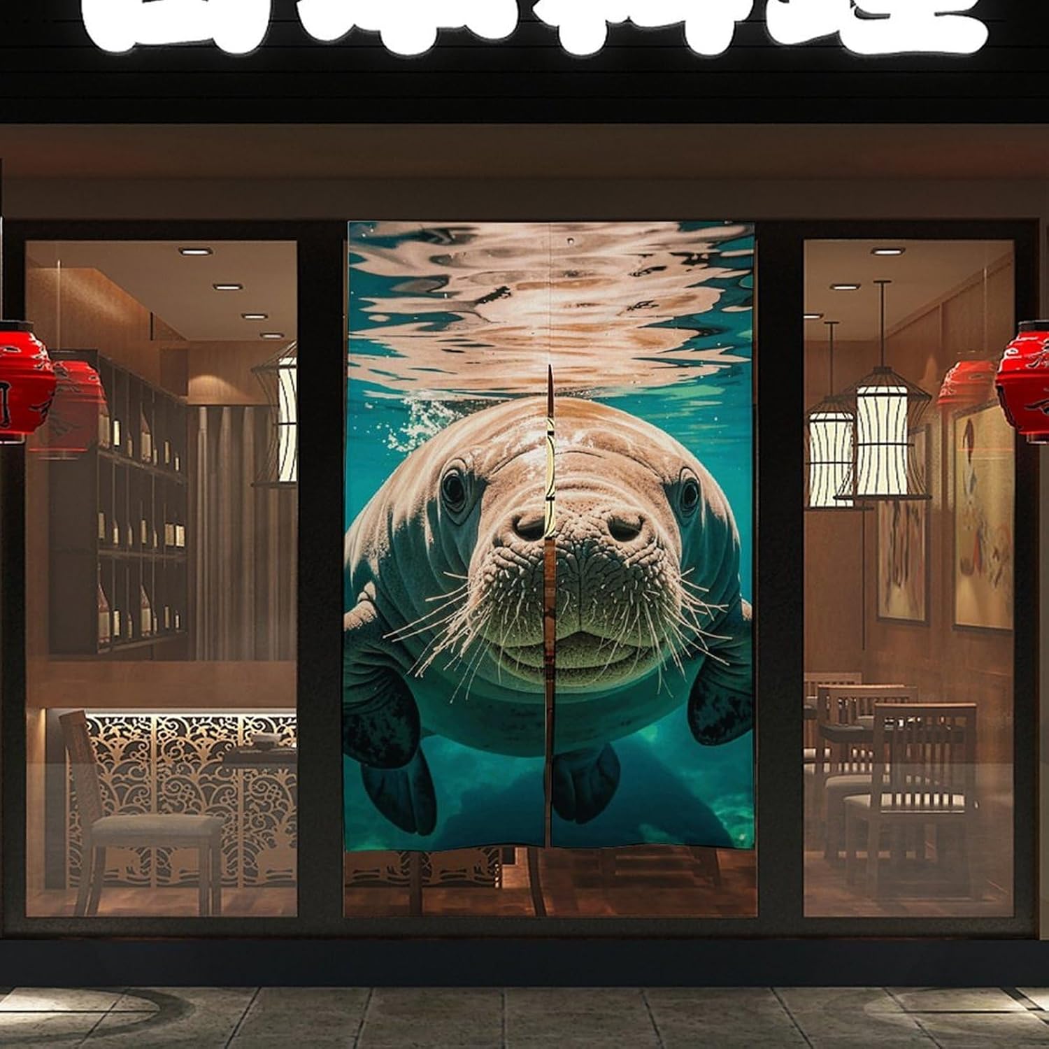 Manatee Door Curtain 57x17 Inches Soft Durable