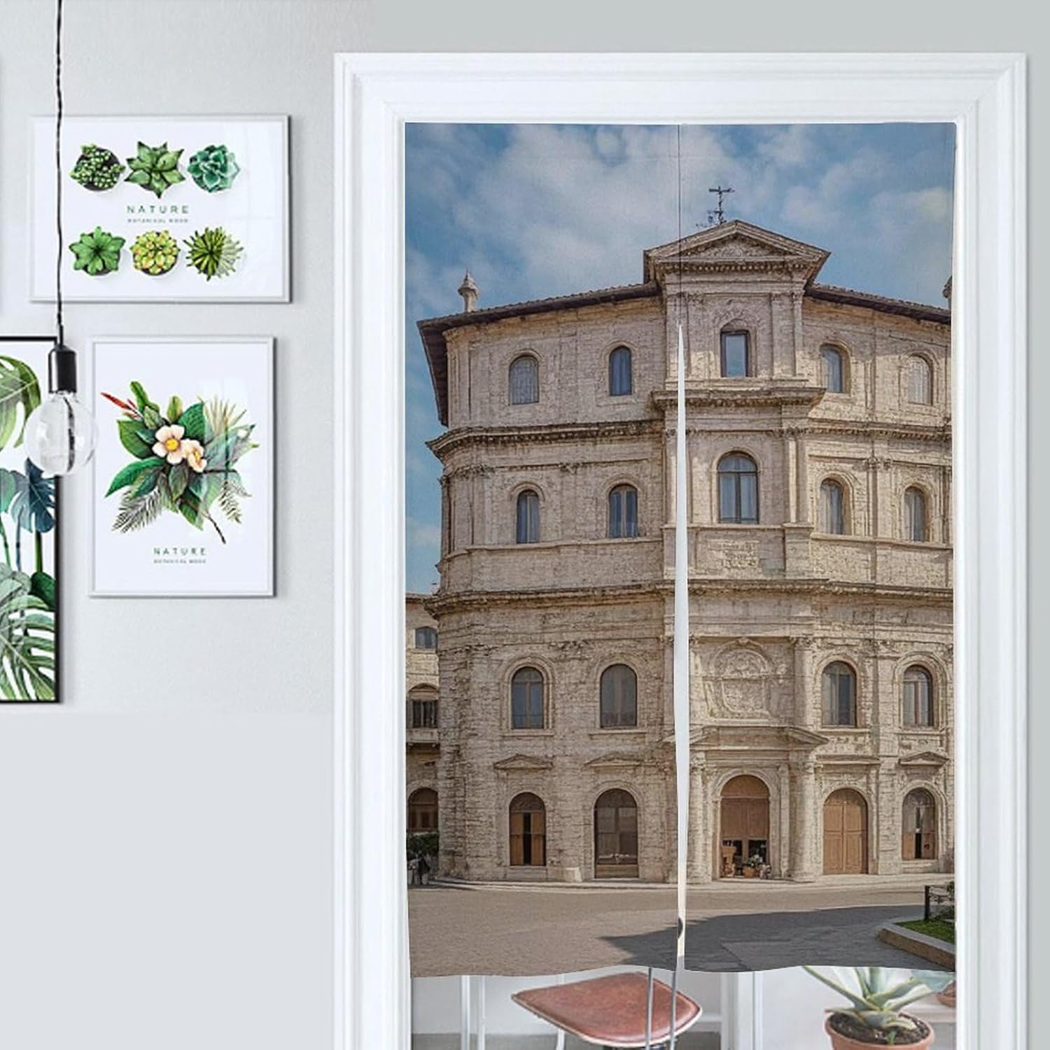 Italian Small Town Door Cover Curtain 57x17 Inches