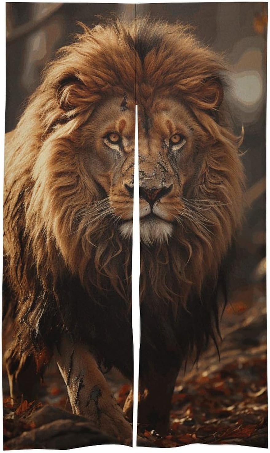 Lion Image Door Cover Curtain 57x17 Inches