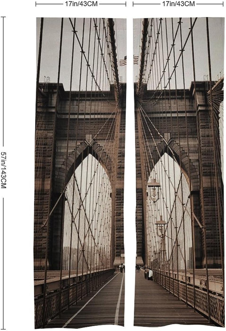 Brooklyn Bridge Door Cover Curtain 57x17 Inches