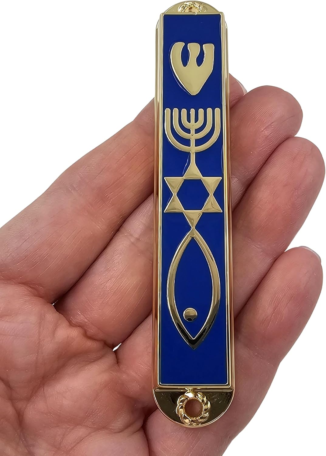 Protection Mezuzah Case with Scroll Blue