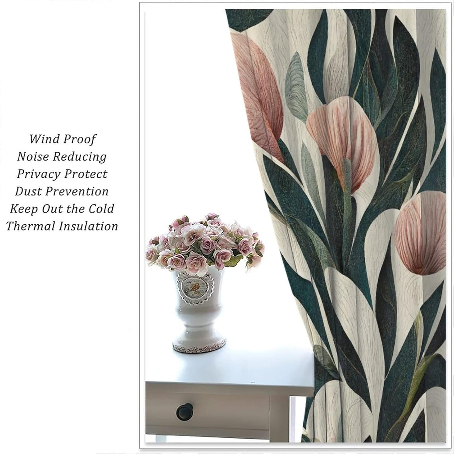 JESTRONRY Abstract Floral Curtains for Living Room Bedroom