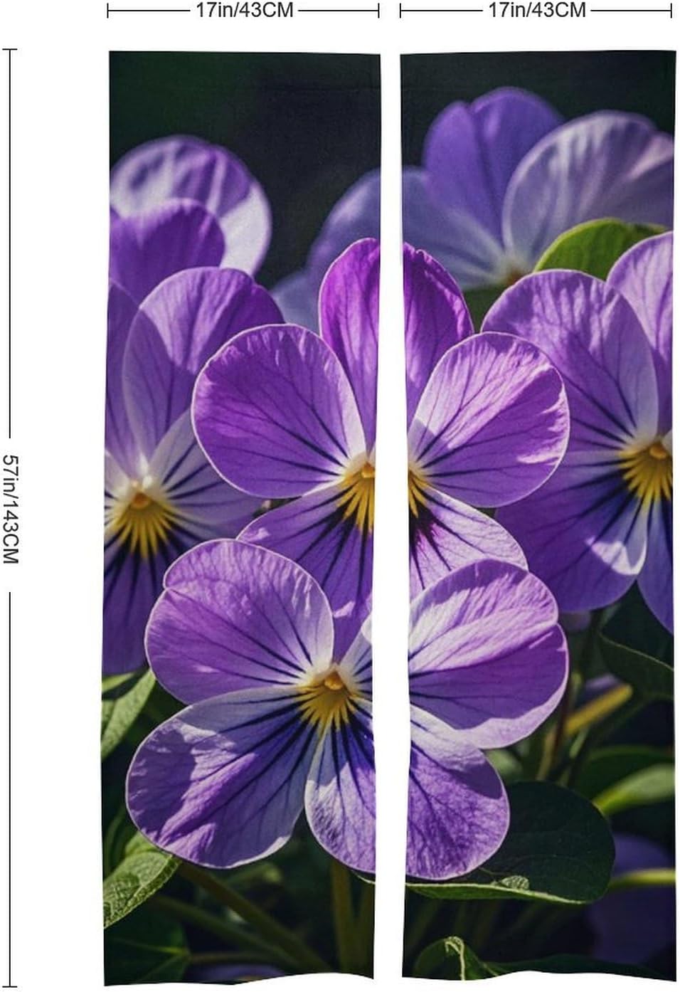 Violets in Bloom Door Curtain Panel 17x57 Inch