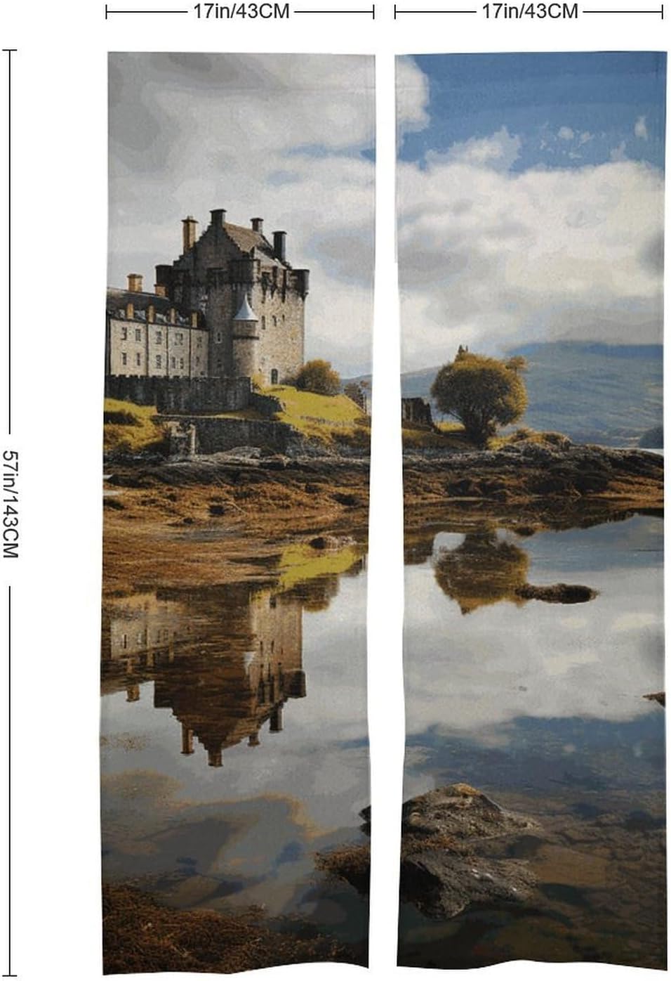 Scots Castle Door Cover Curtain 57x17 Inches Split Doorway Tapestry
