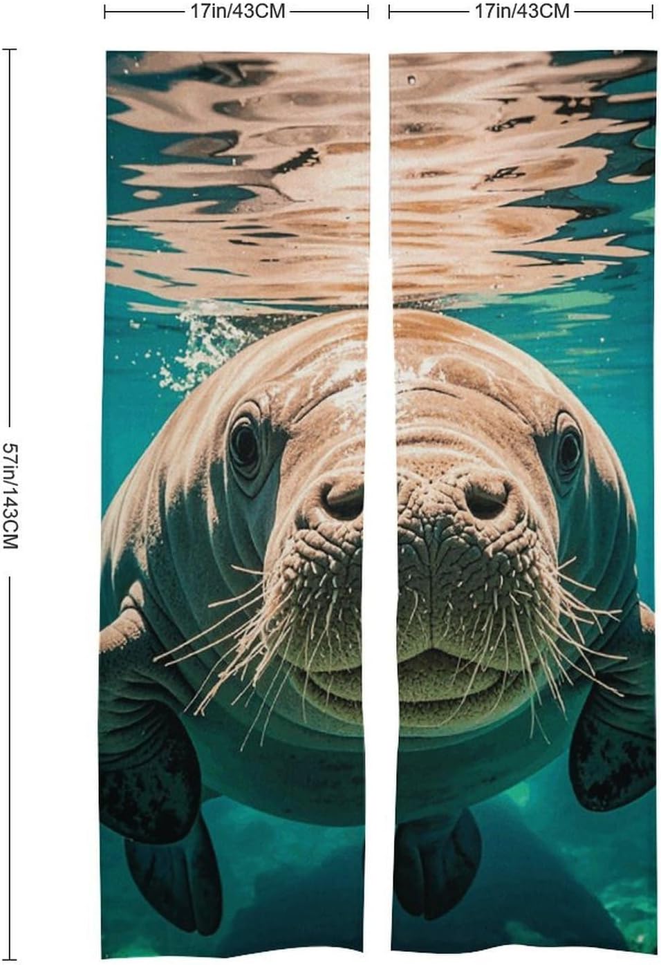 Manatee Door Curtain 57x17 Inches Soft Durable