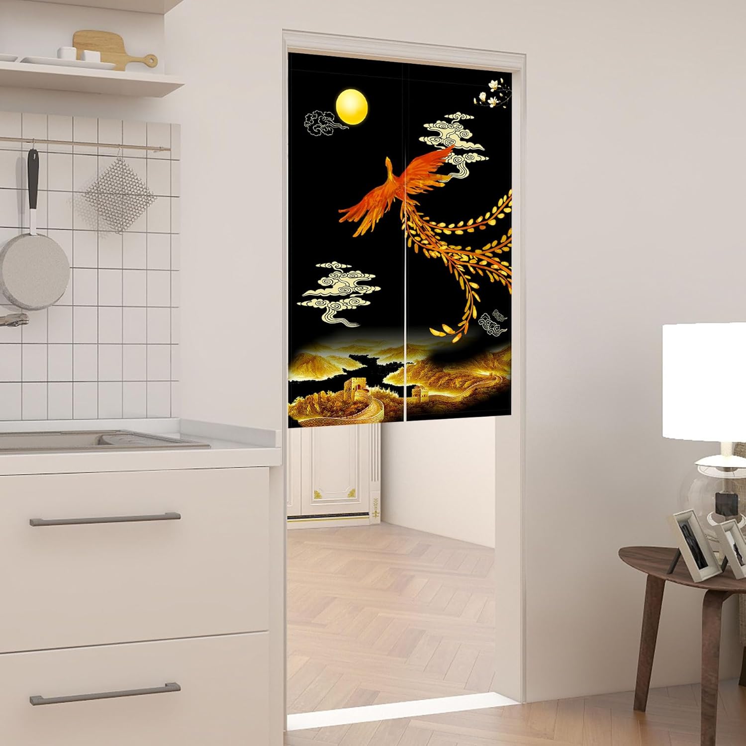 LIGICKY Chinese Style Noren Door Curtain Double Sided