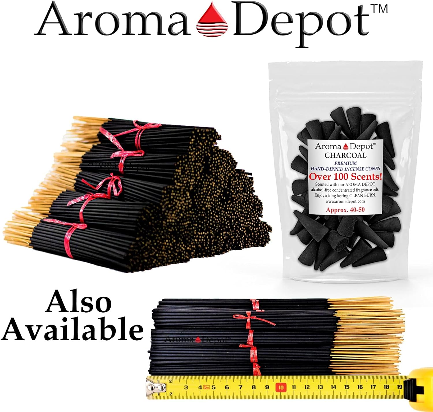 Aroma Depot 1 Inch Dragons Blood Incense Charcoal Cones Pack of 40-50