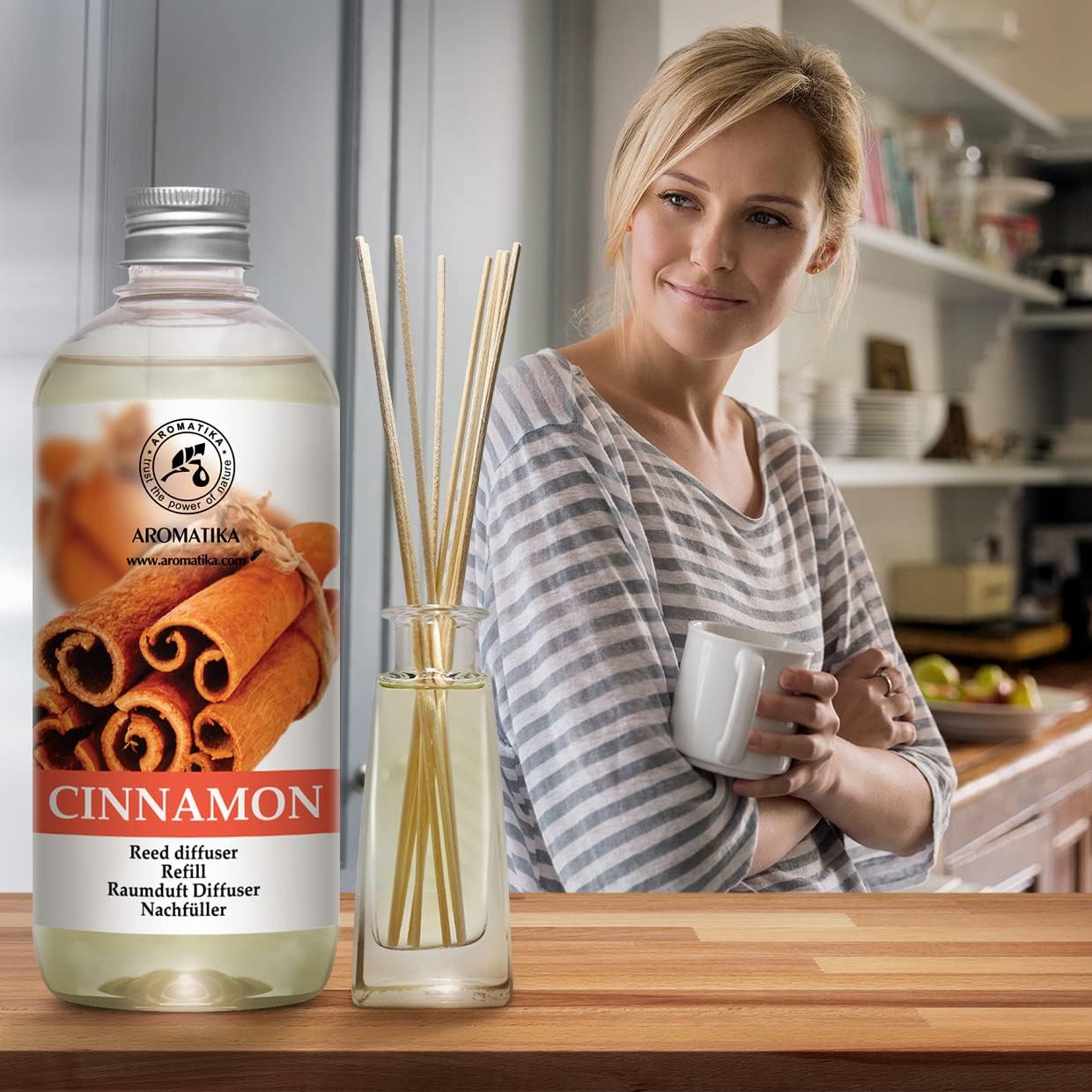 Cinnamon Reed Diffuser Refill 17 Oz Natural Essential Oil
