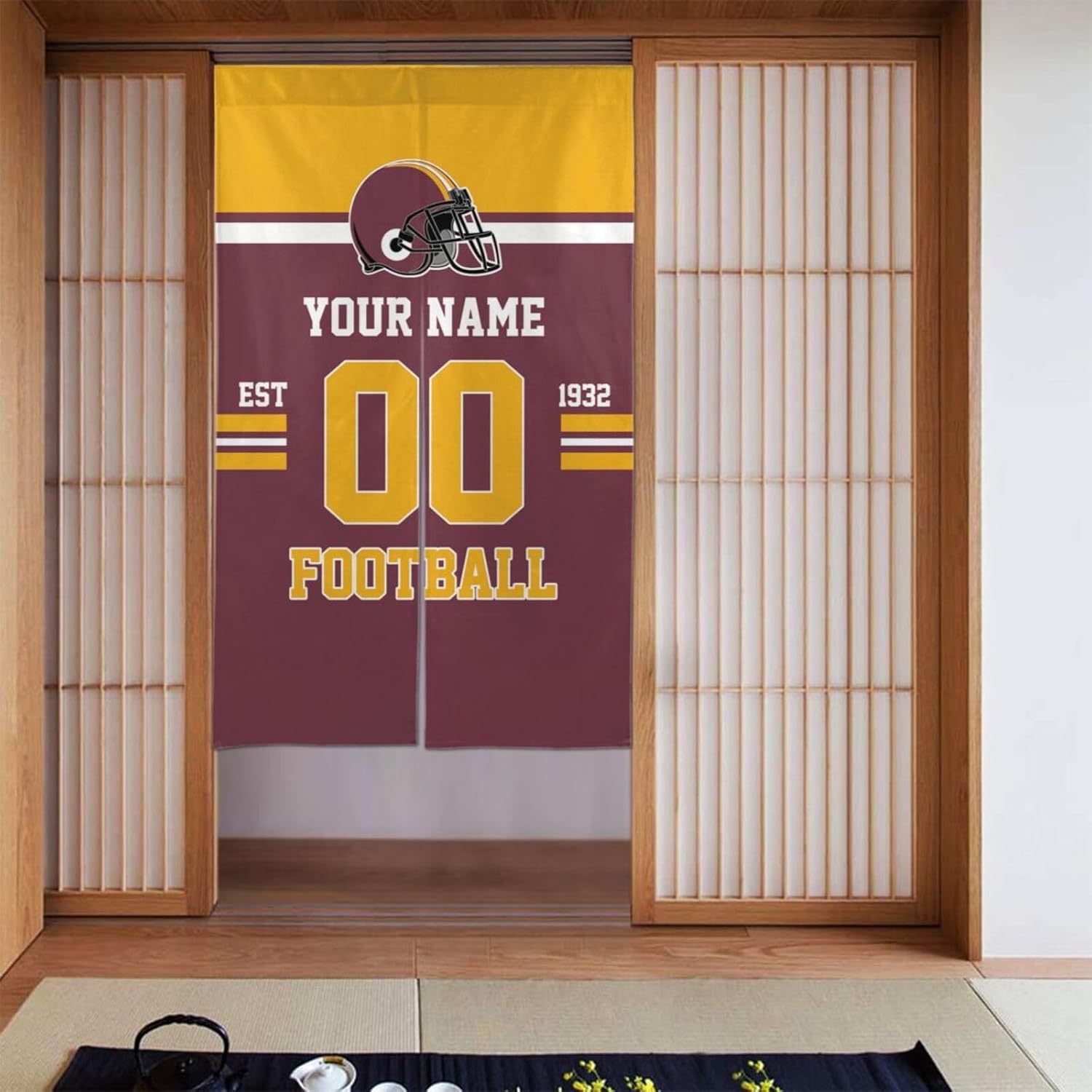 Custom Door Curtain with Name and Number
