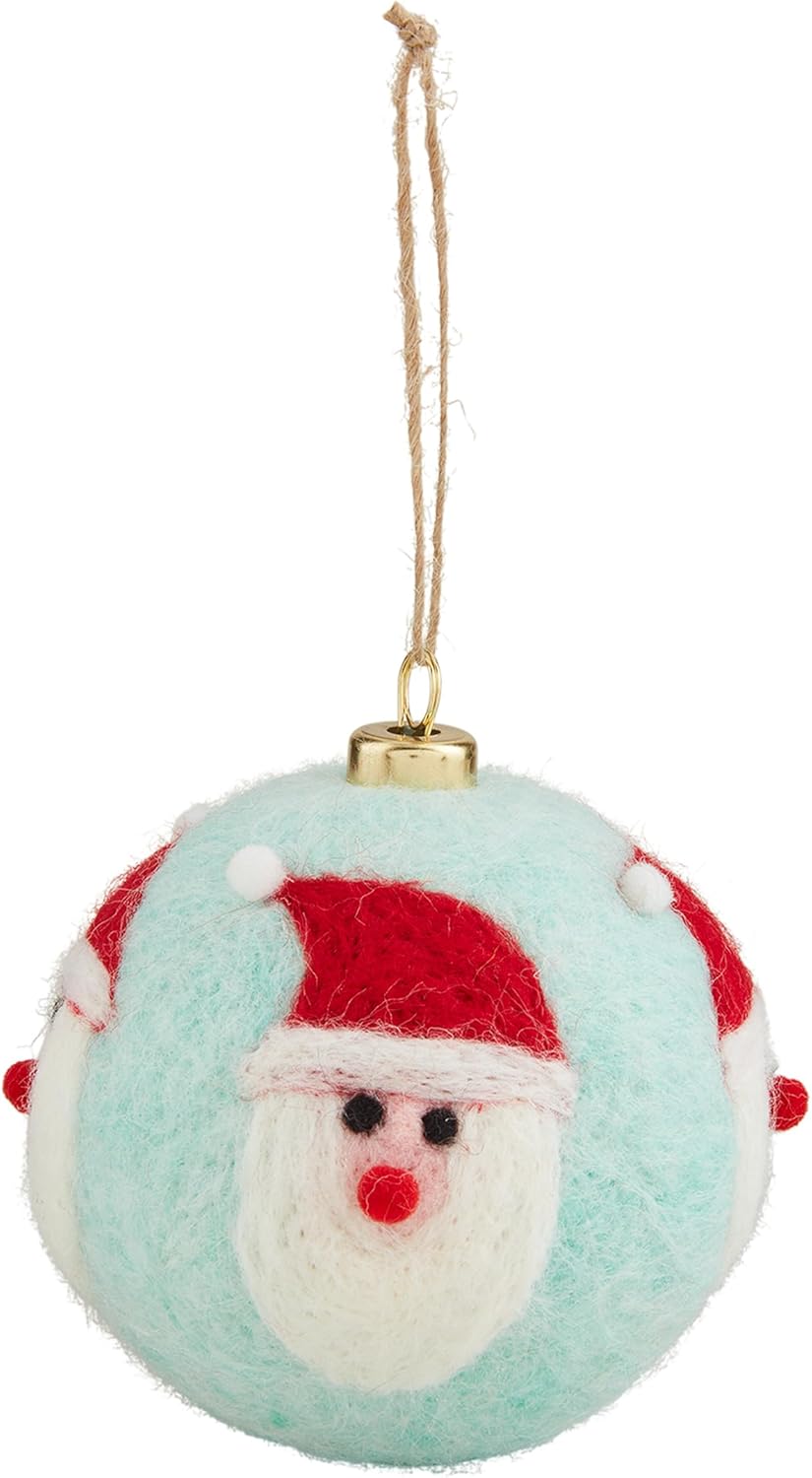 Mud Pie Wool Ball Santa Ornament 4 12 Inch