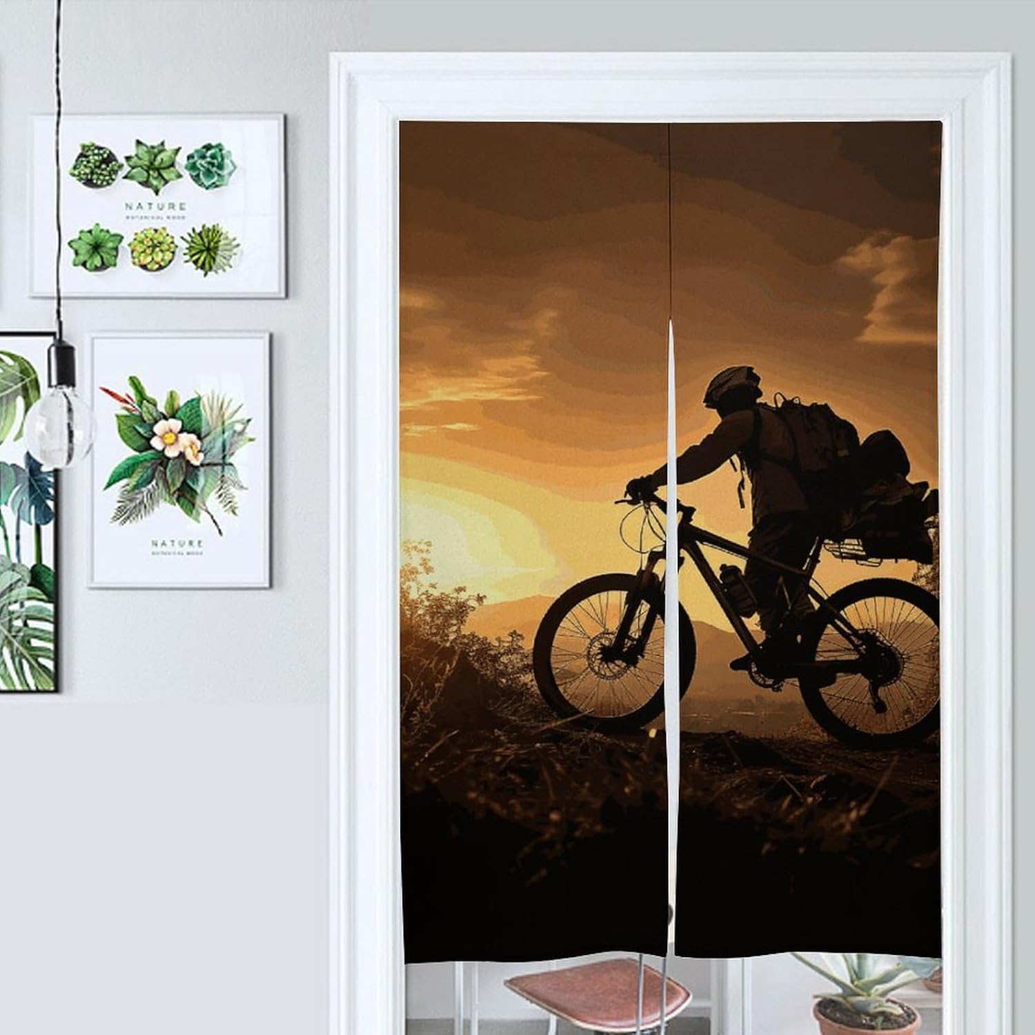 Mountain Bike Themed Blackout Curtain Panel 17x57 Inch