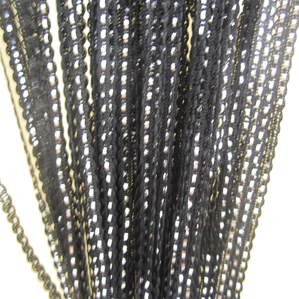 Black Wall Panel Fringe Curtain 110x110 Inch