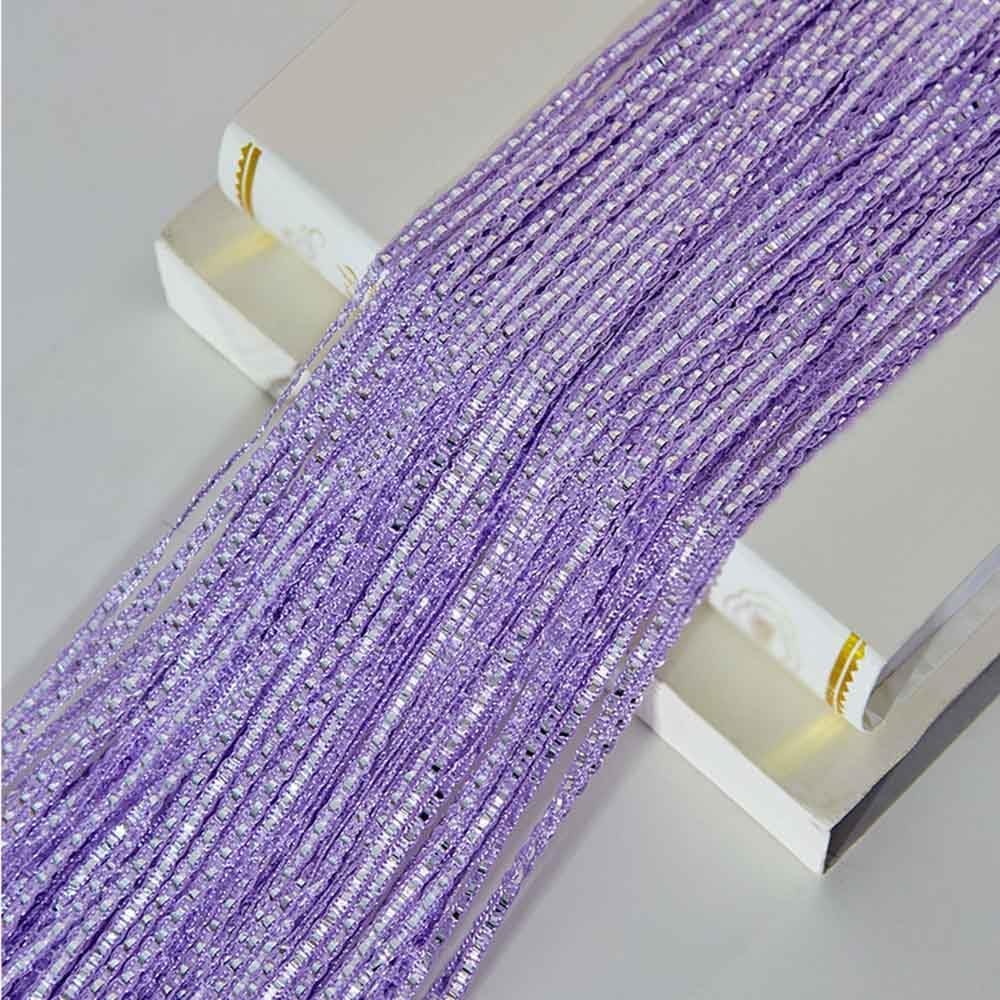Doorway Beads Curtain with Rose Design Purple 118x79in