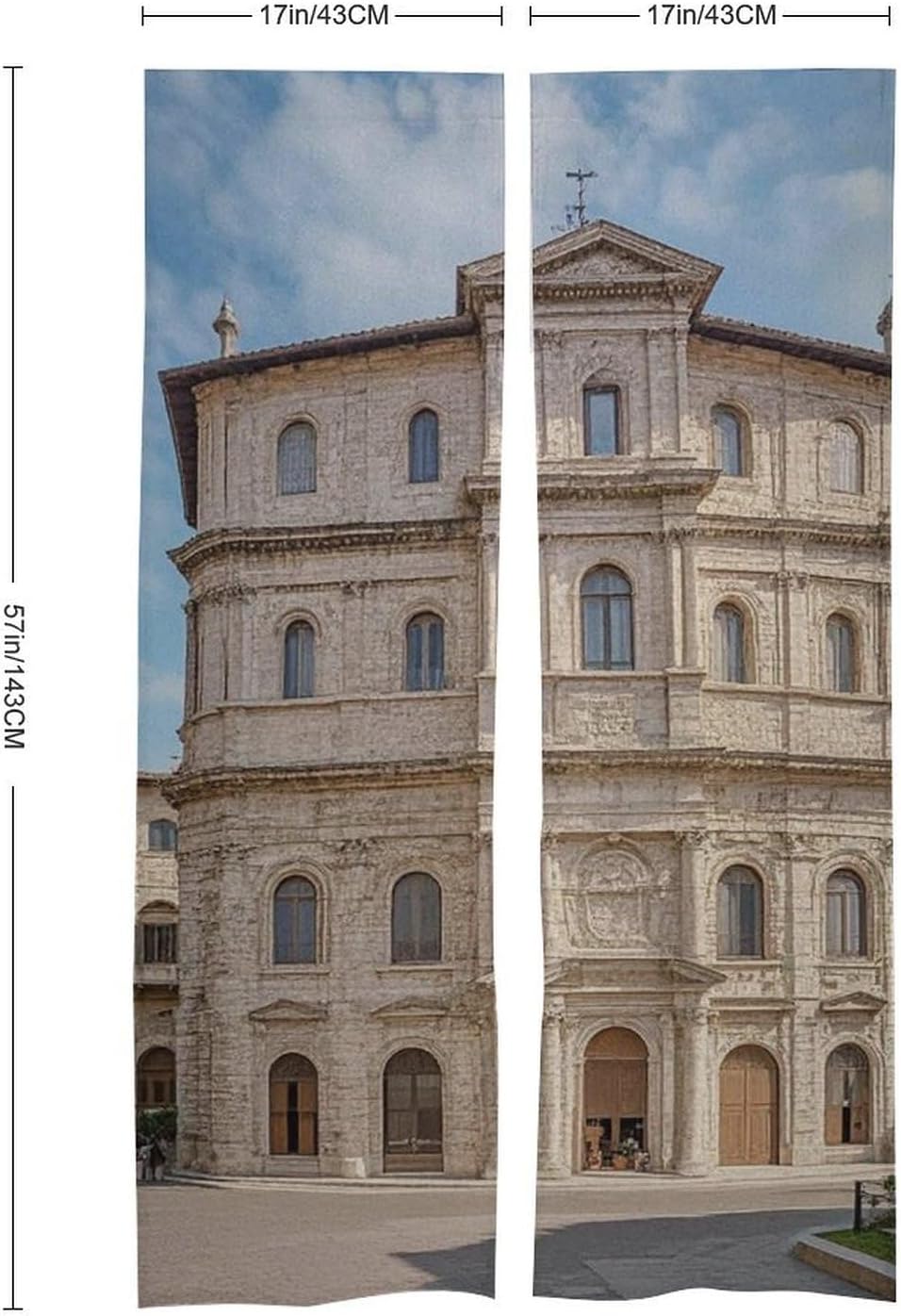 Italian Small Town Door Cover Curtain 57x17 Inches
