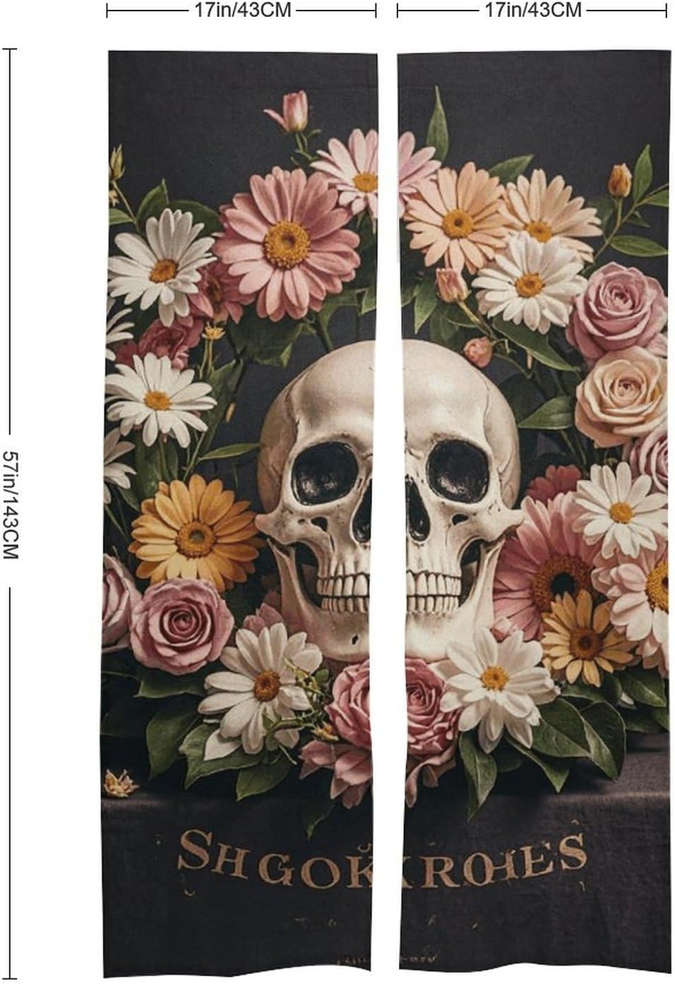 Bonsai Tree Sugar Skull Door Curtain Panel