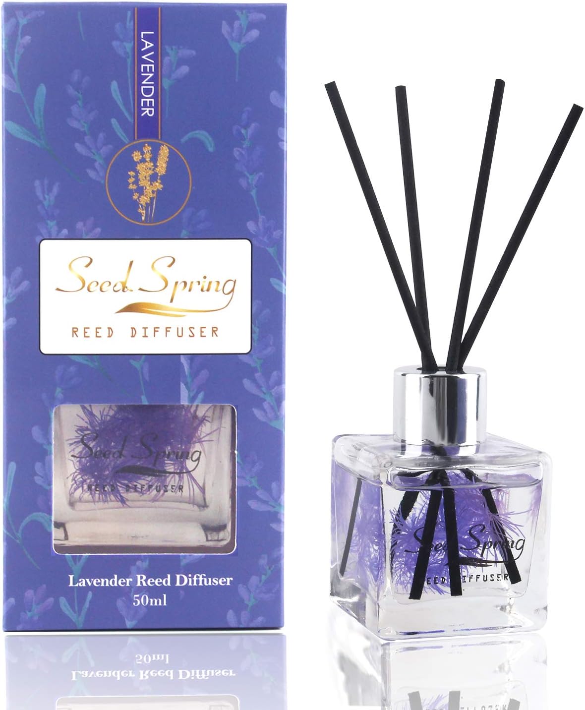 Seed Spring Reed Diffuser Set with Lavender Aromatherapy Oil