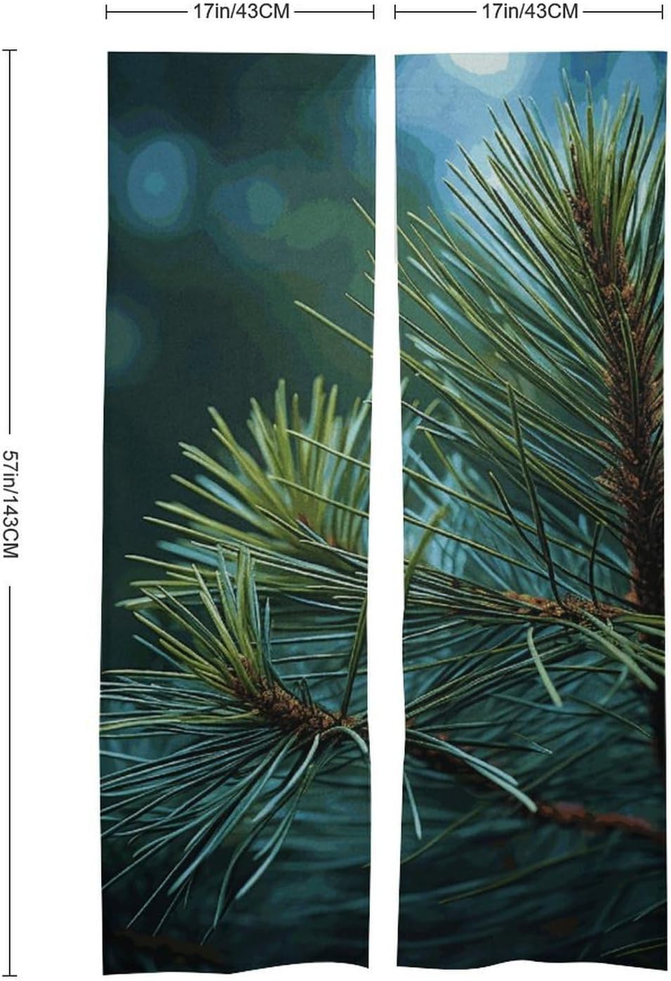Pine Tree Door Cover Curtain 57x17 Inches Split Doorway Tapestry