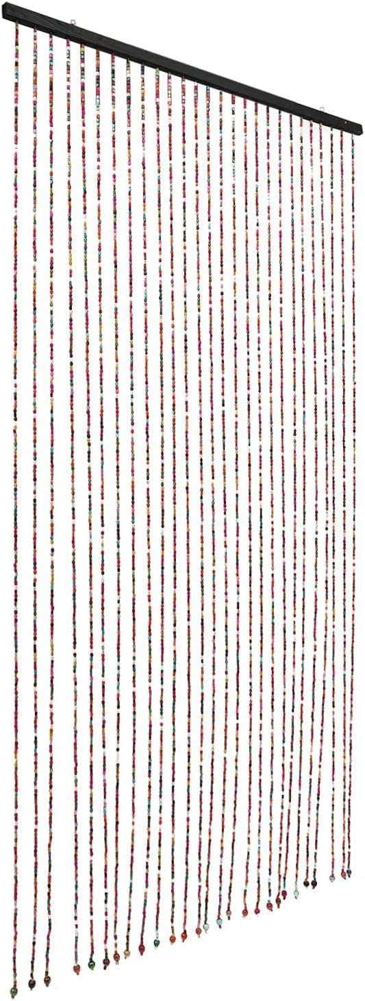 Eapmic Wood Bamboo Beaded Curtain Panels