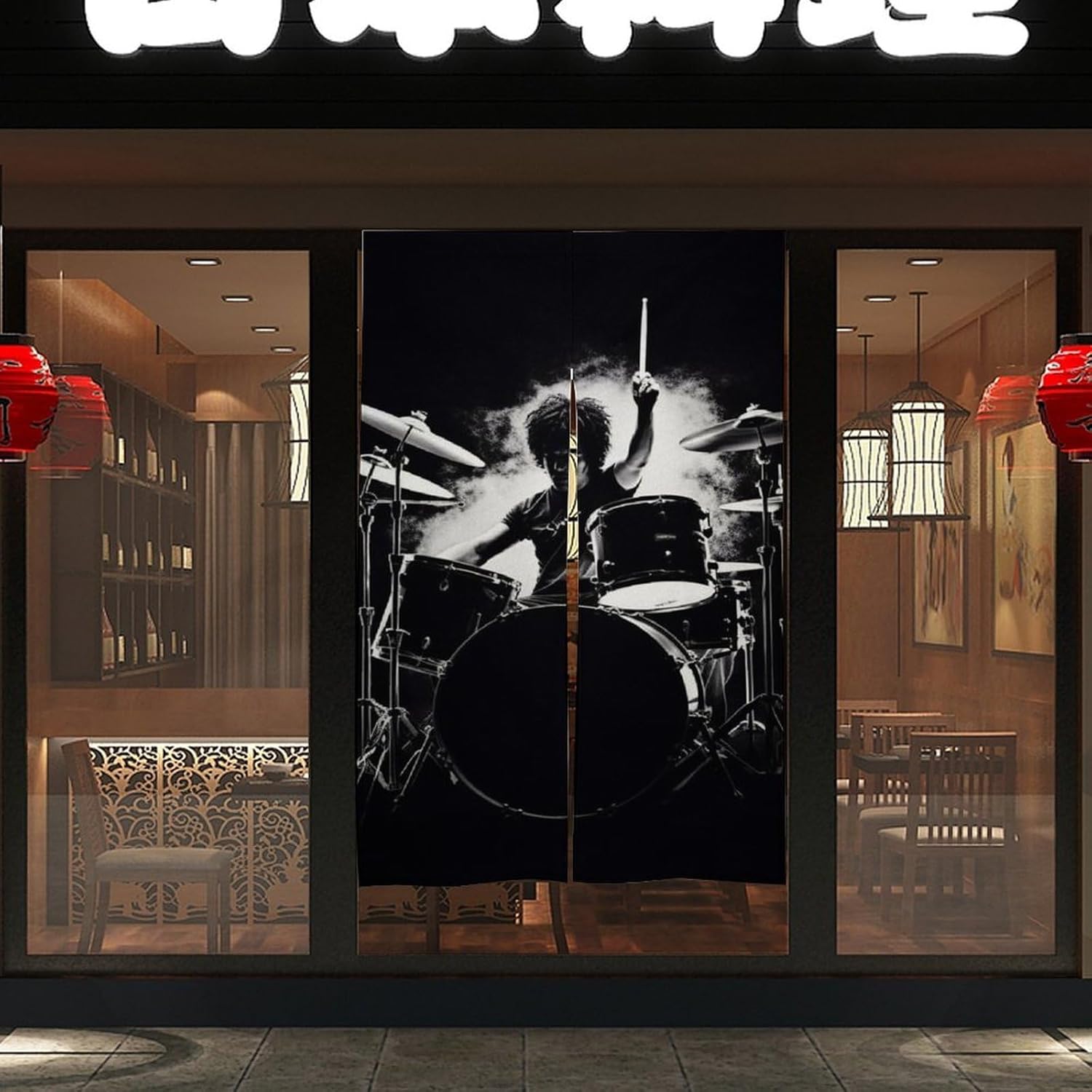 Drummer Door Cover Curtain 57x17 Inches