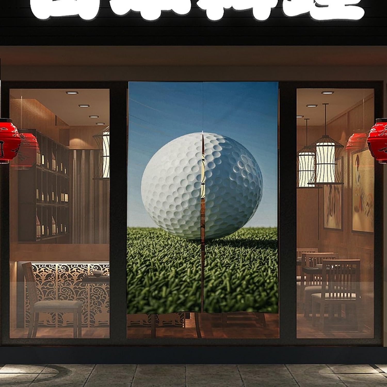 Golf Ball Door Cover Curtain 57x17 Inches