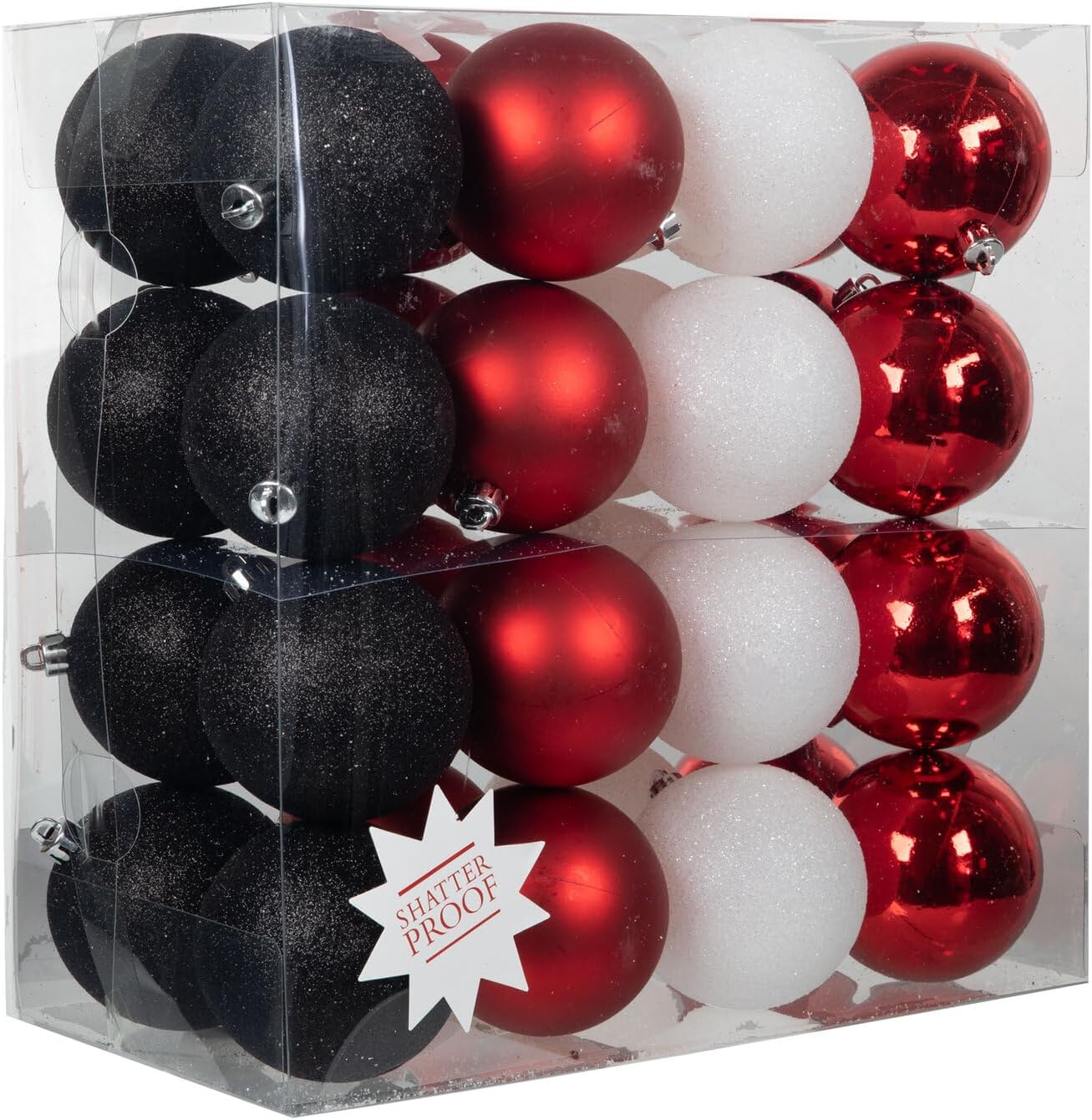 Hobby Lobby Red Black White Shiny Glitter Ball Ornaments