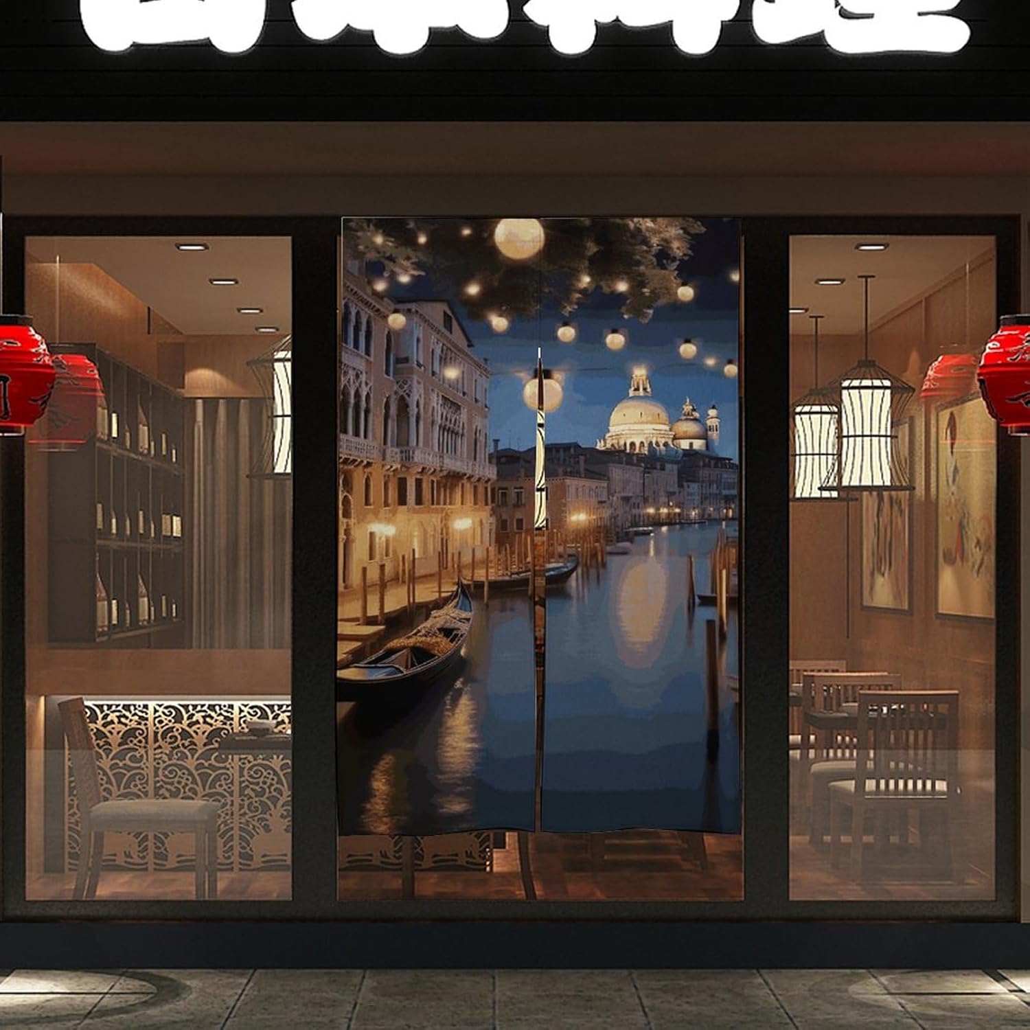 Beautiful Venice Night Door Curtain Panel 17x57 Inch