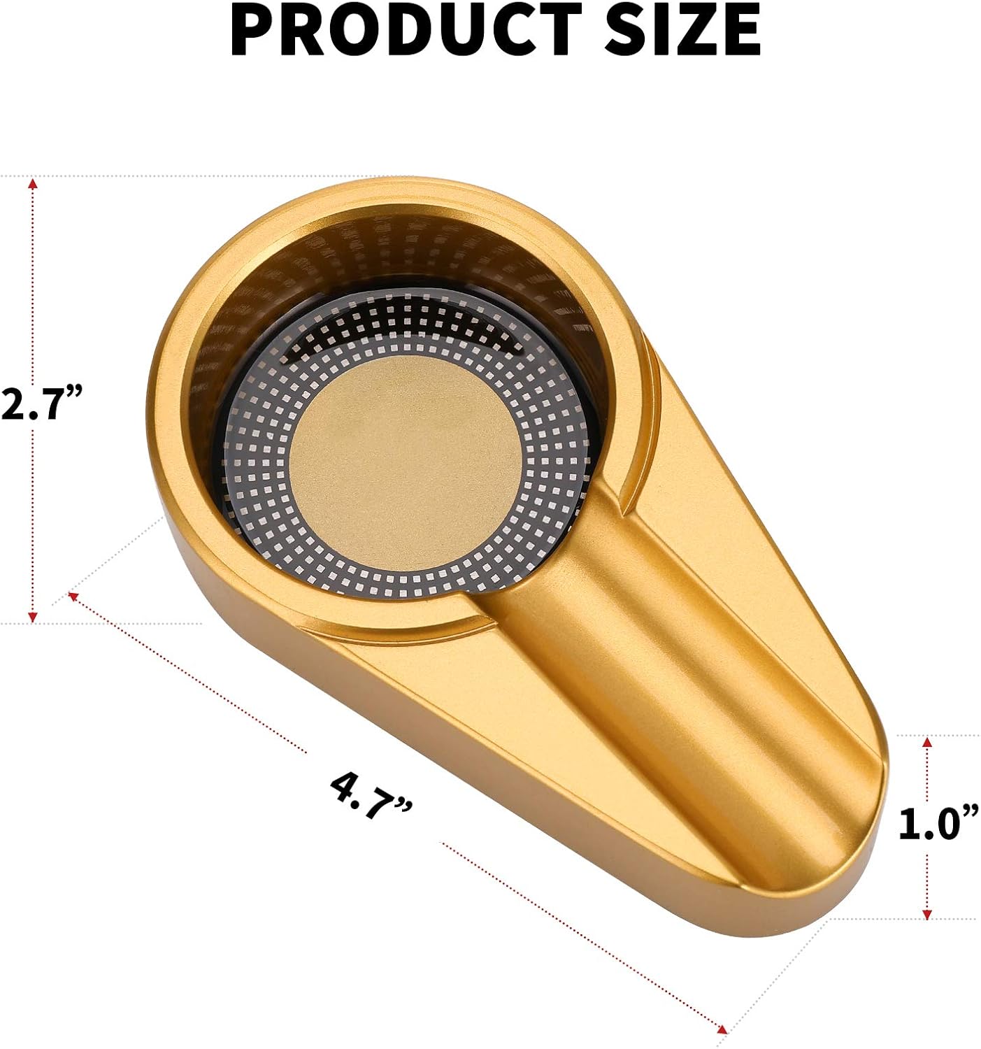 Cigar Travel Ashtray in Gold Metal