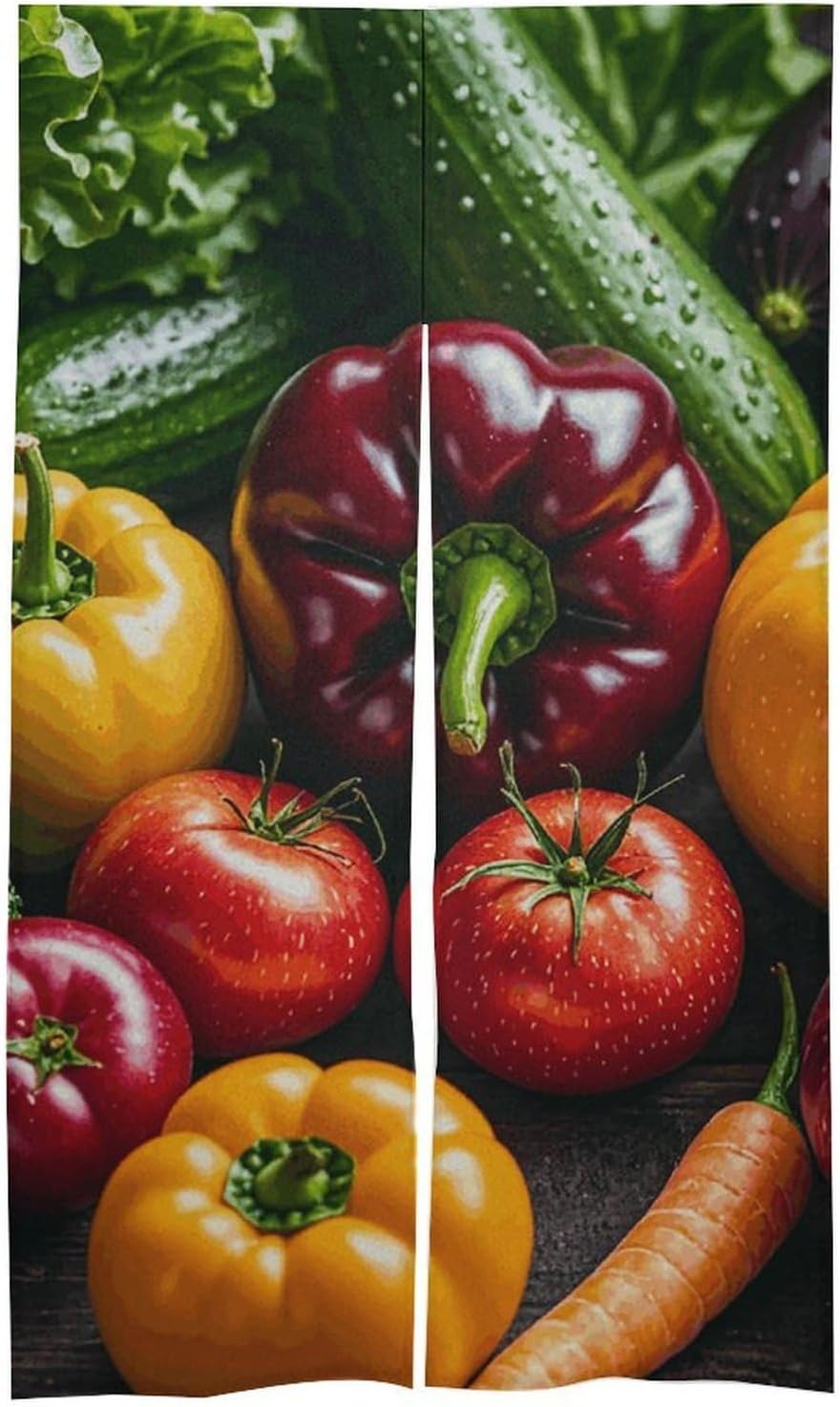 Fresh Vegetables Fruits Door Cover Curtain 57x17 Inch