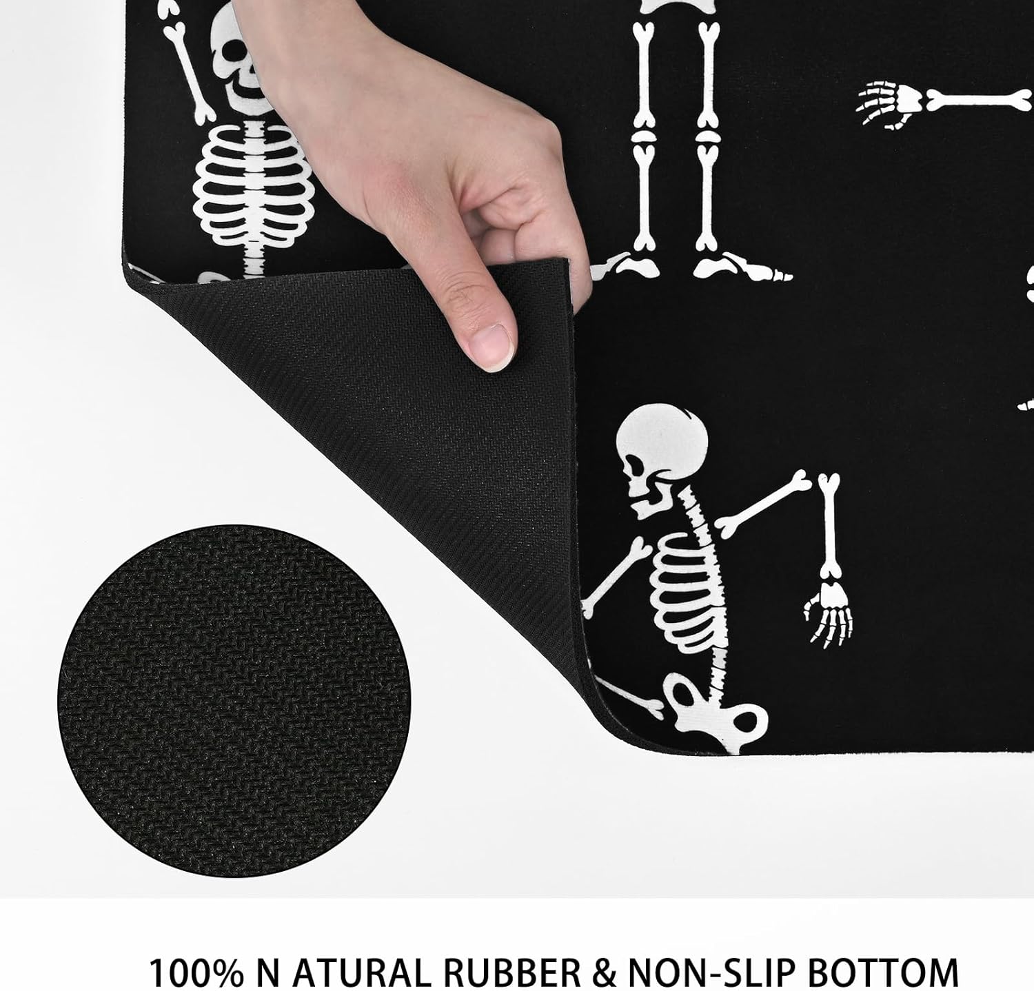 Happy Halloween Runner Rug Non Slip Black Laundry Room Mat 20x60