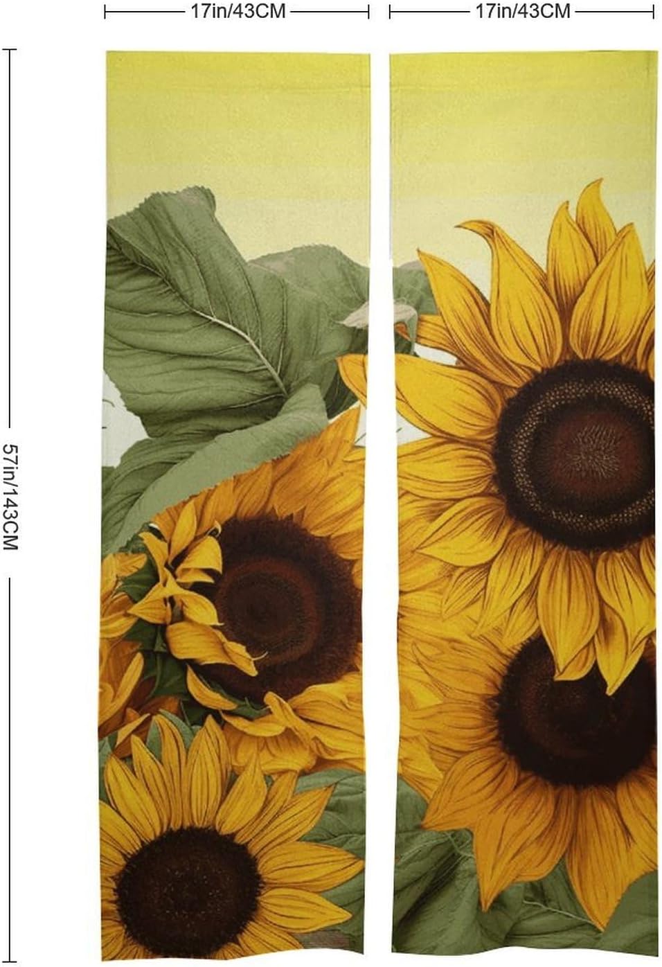 Sunflowers Floral Door Curtain 57x17 Inches