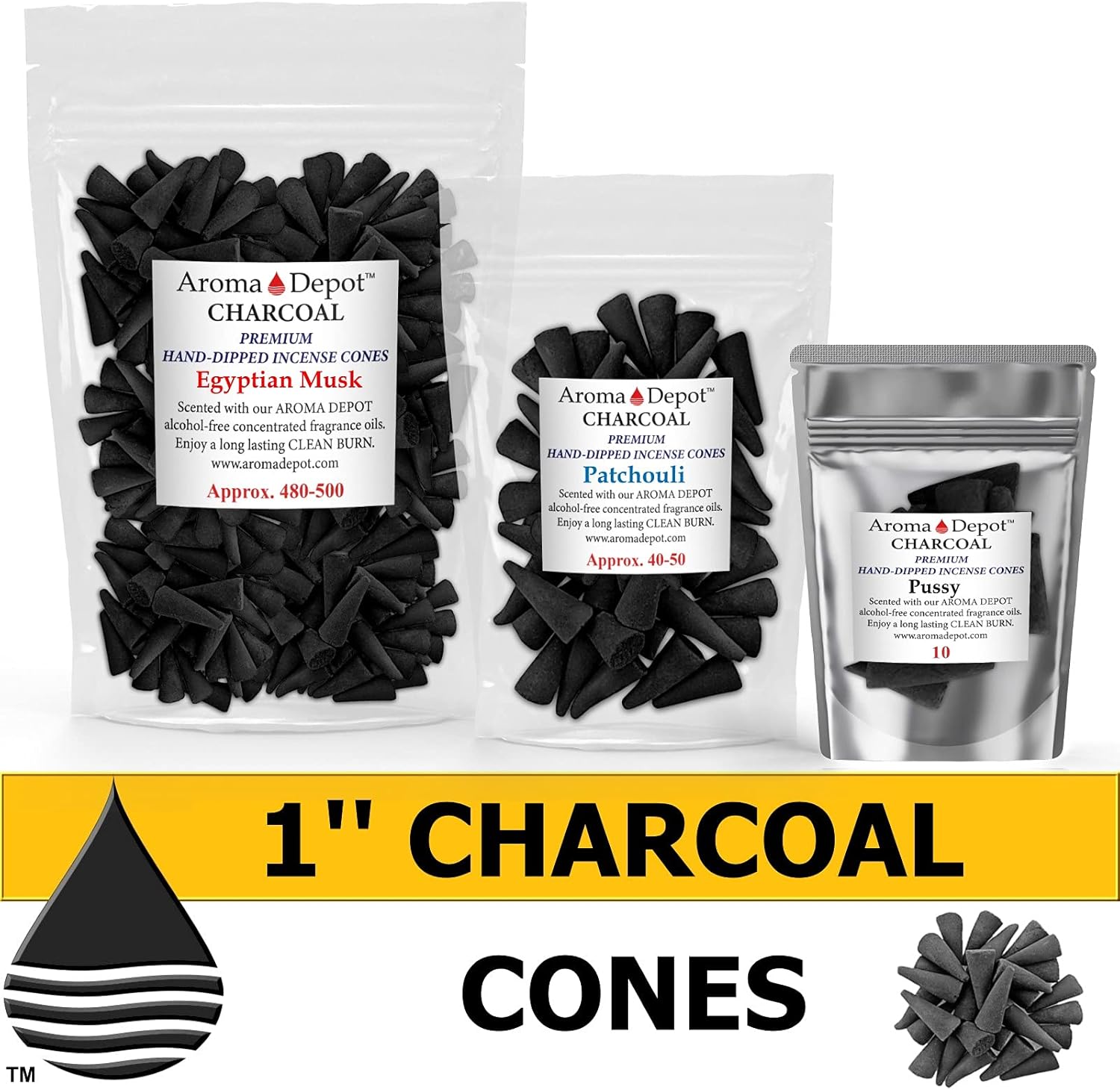 Aroma Depot 1 Inch Dragons Blood Incense Charcoal Cones Pack of 40-50