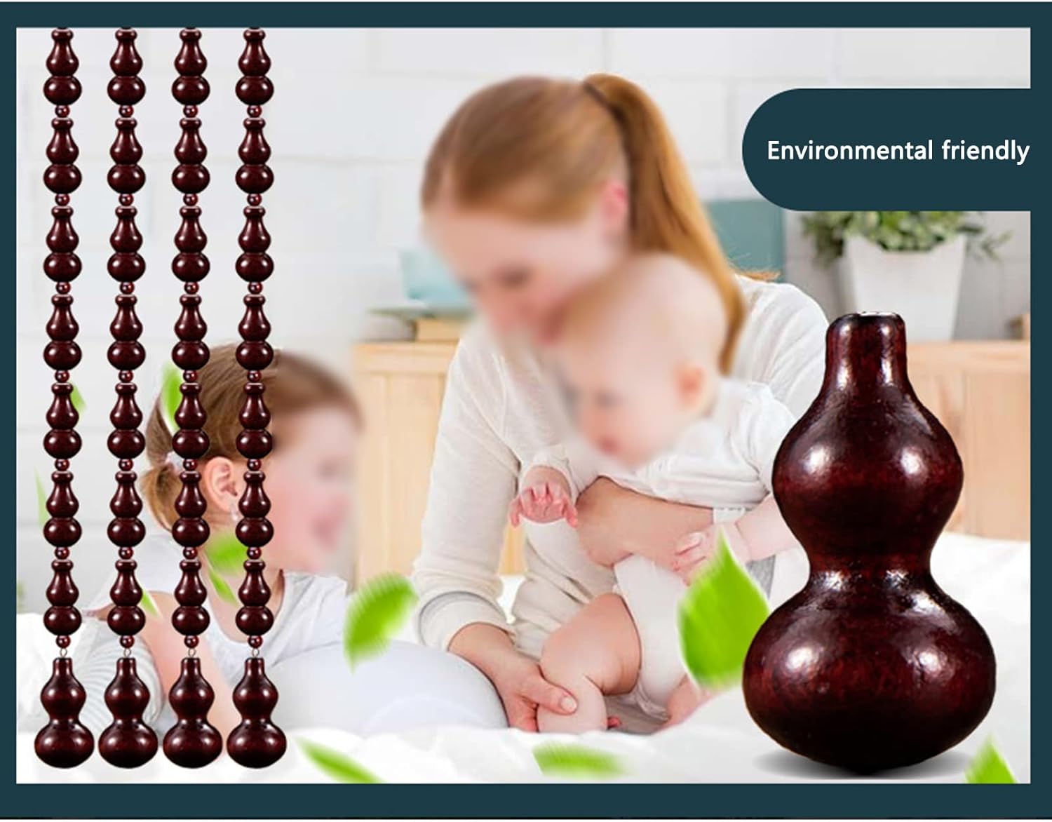 KDDEON Natural Wood Bead Curtain for Doorway Decorations