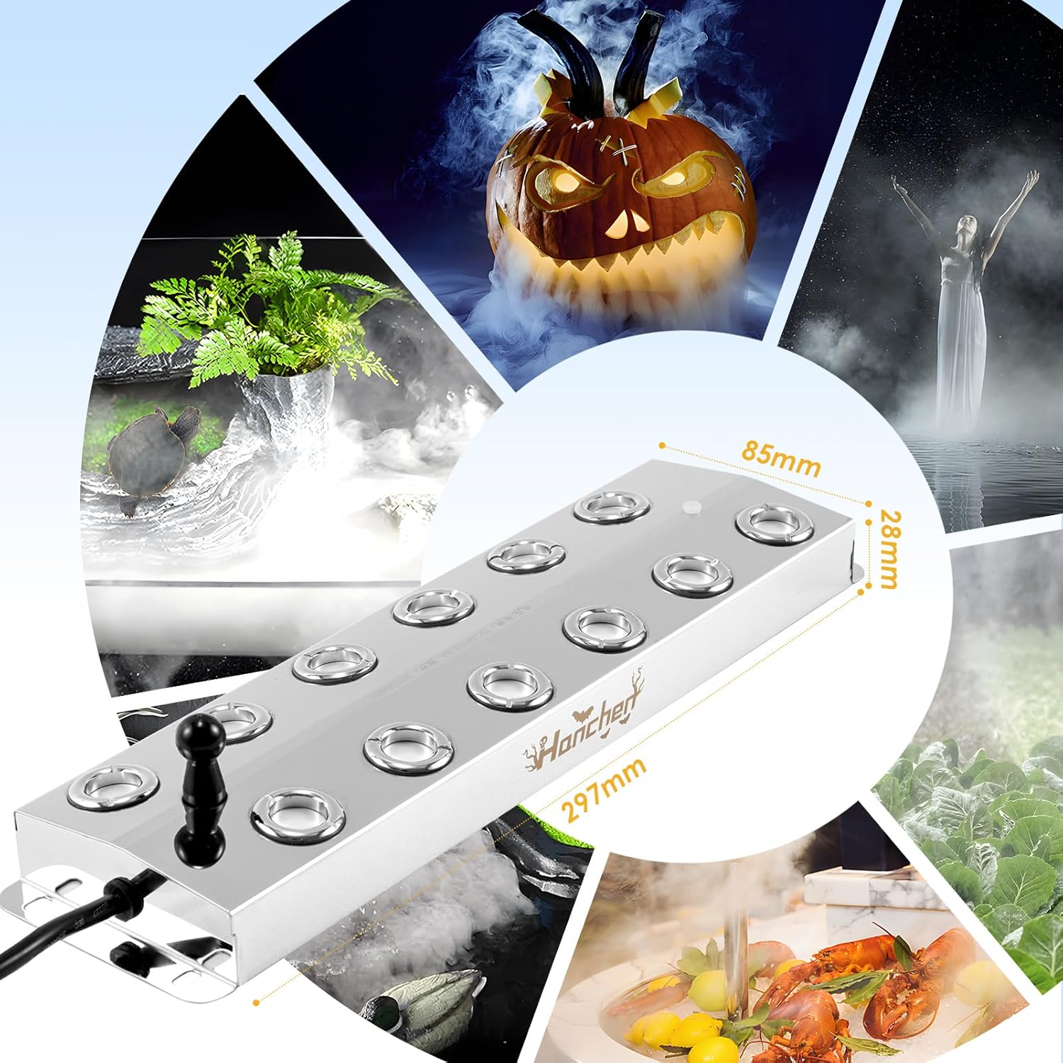 Hanchen 12 Head Ultrasonic Mist Maker for Halloween Decorations