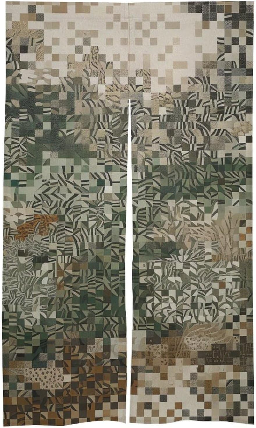Japanese Noren Square Pattern Door Curtain 34x57 Inch