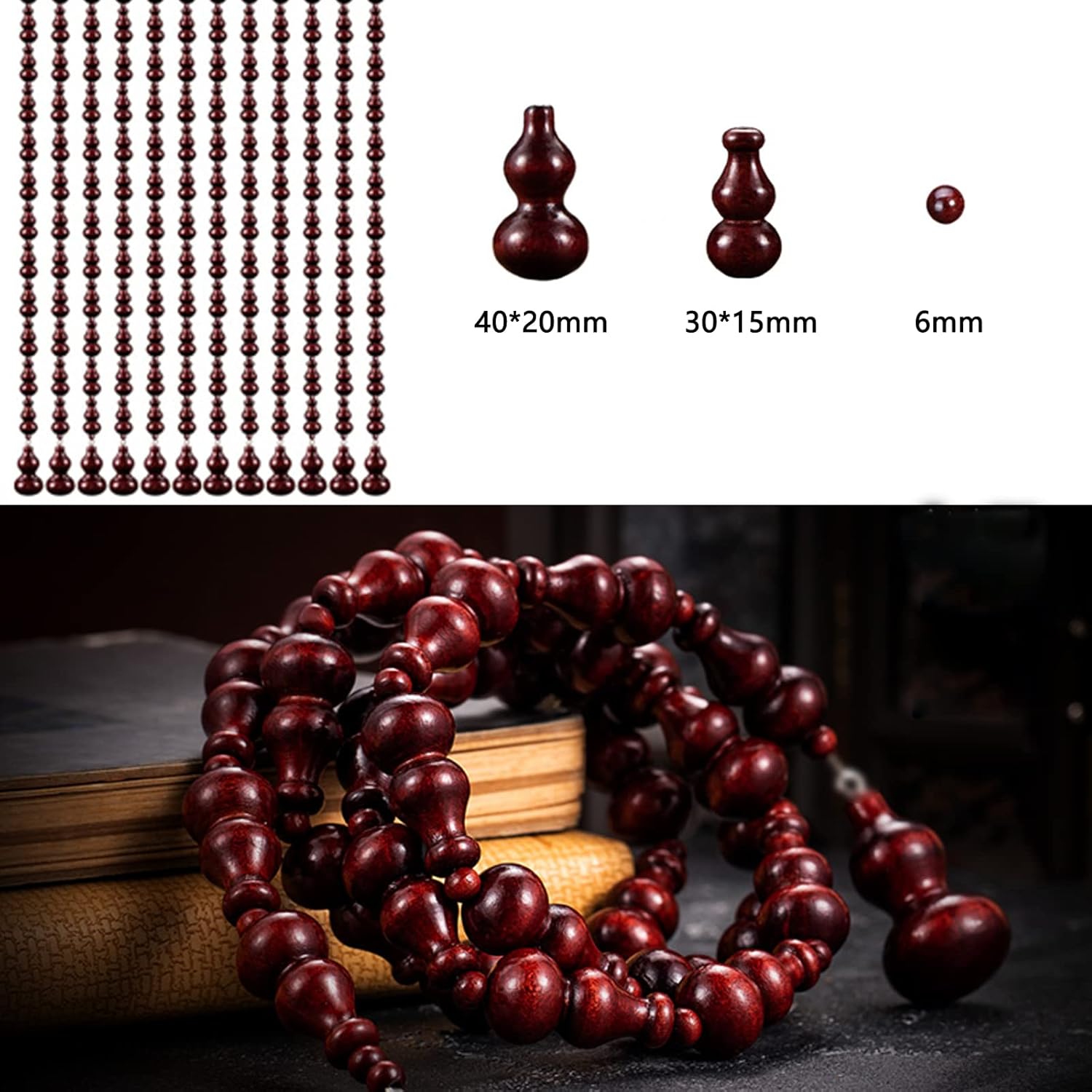 KDDEON Natural Wood Bead Curtain for Doorway Decorations